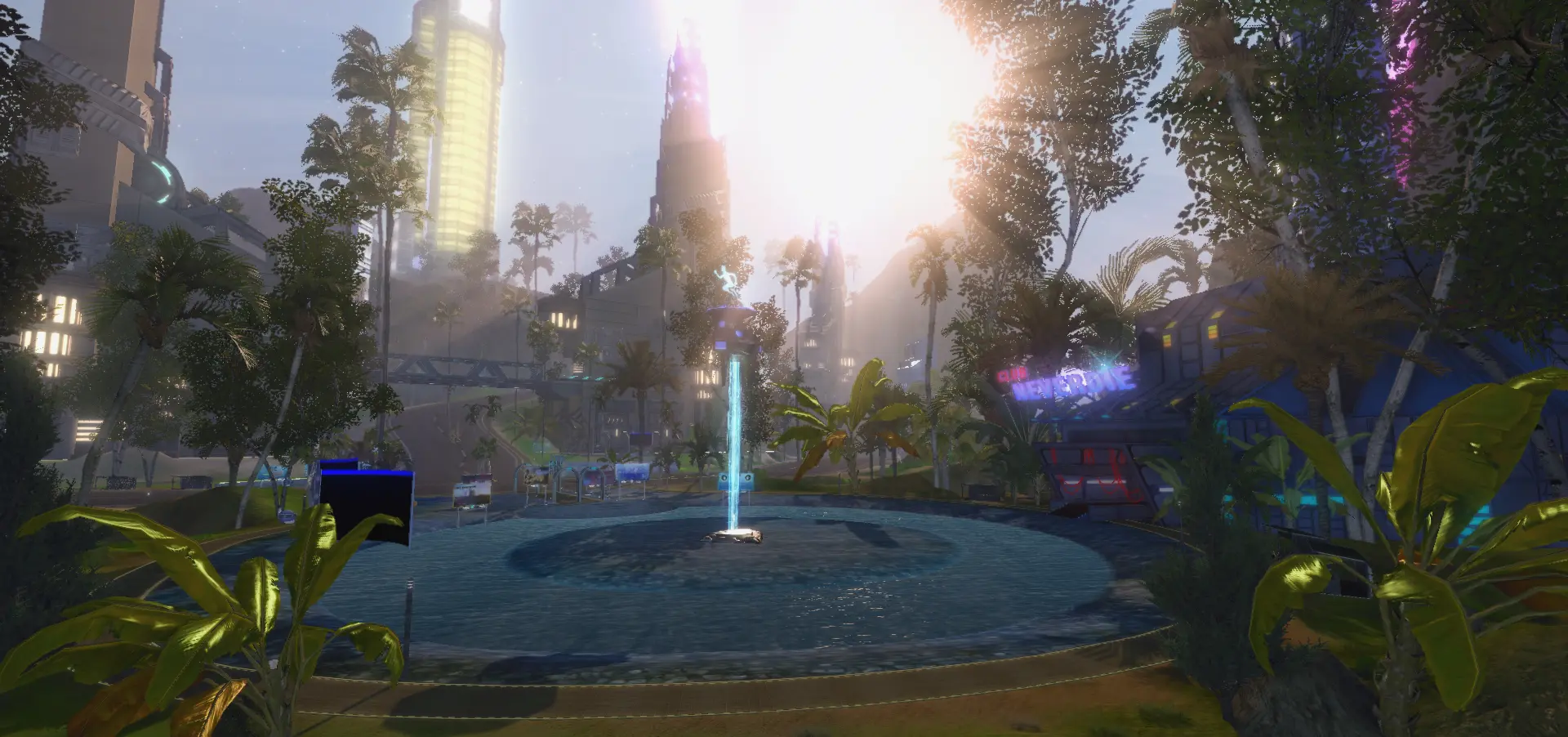 RockTropia city environment, wide view