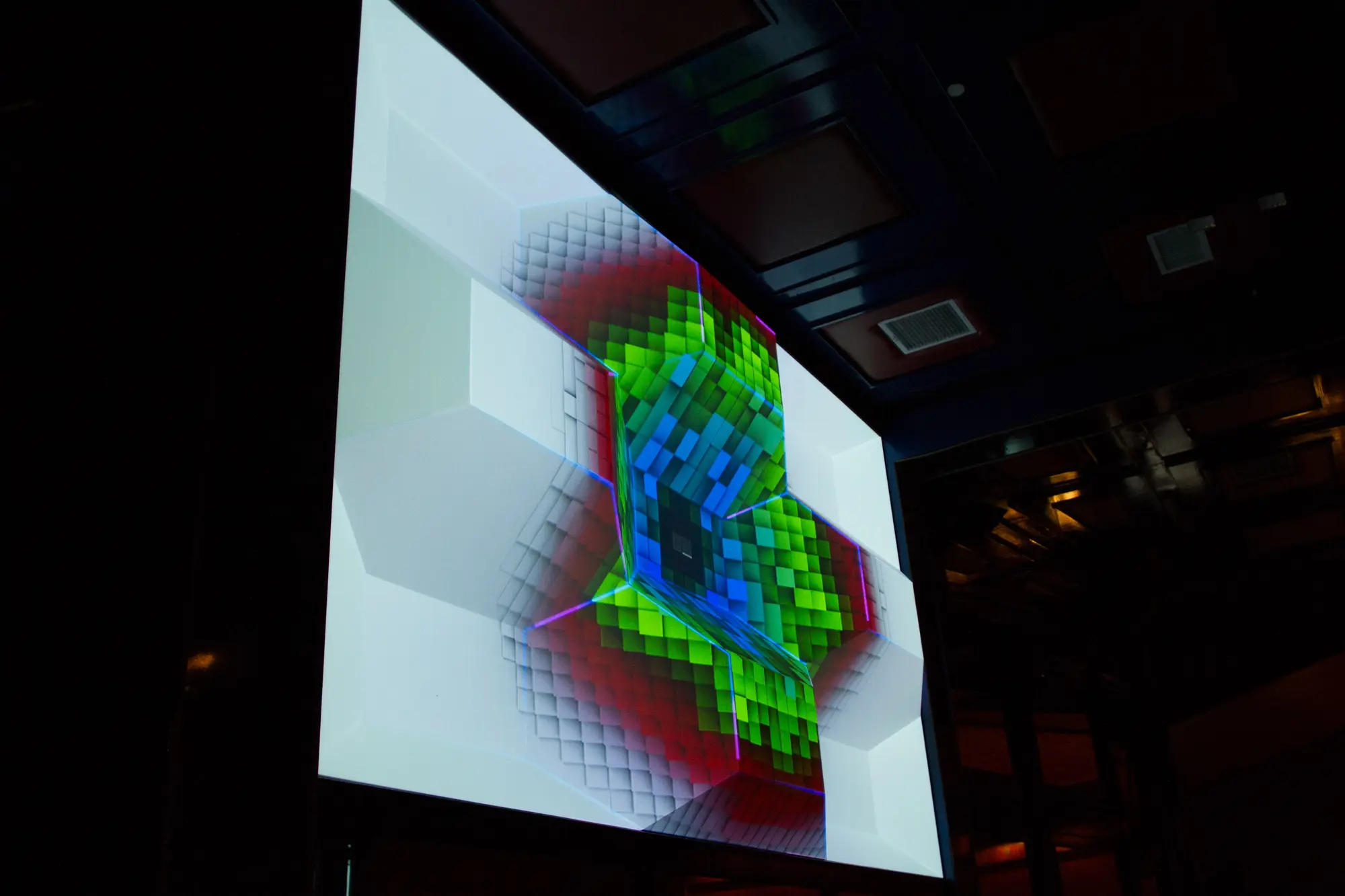 Projection mapped nightclub interior
