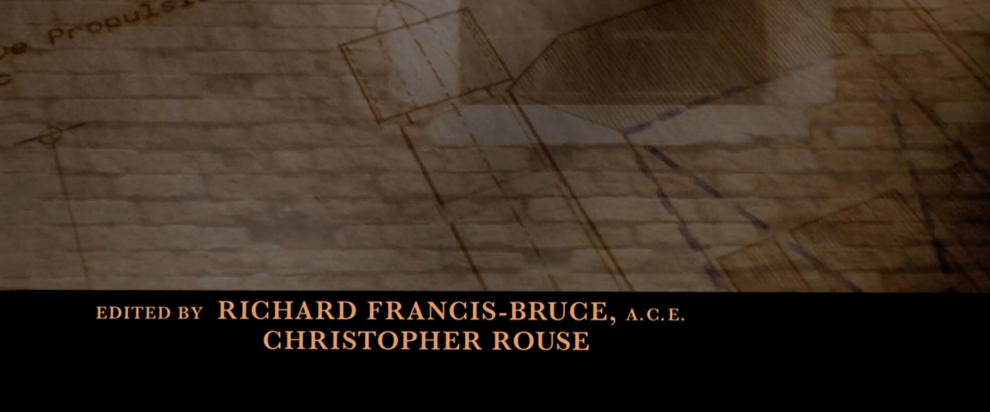 Architectural drawing overlaid on brick texture beneath a title card