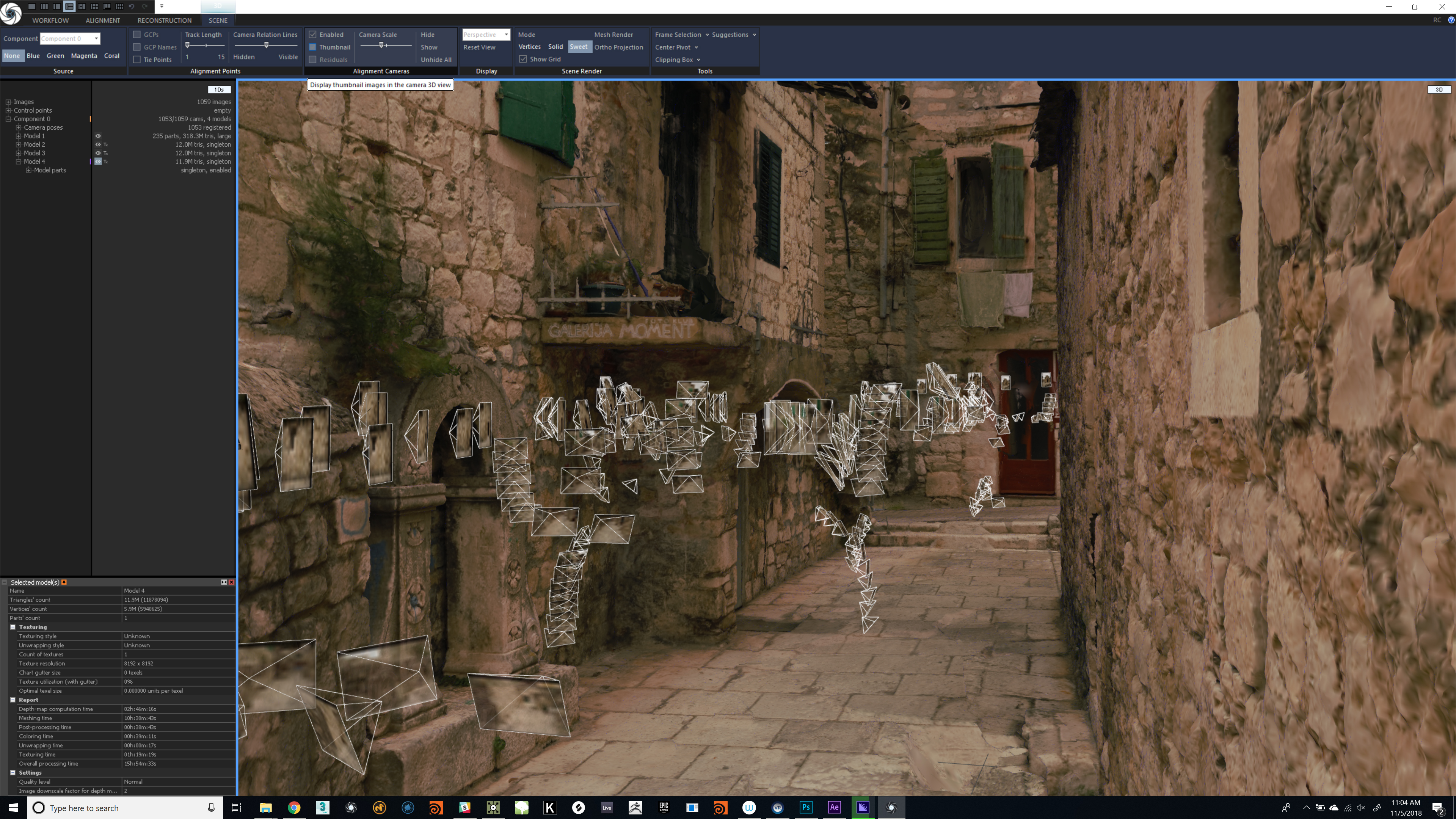 Reality Capture reconstruction of a stone alley