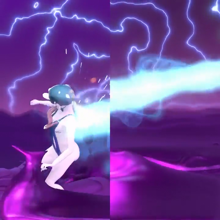 Jet-ski rider cutting through the electric storm