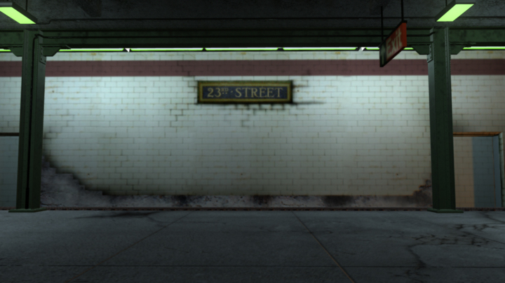 CG subway station set — 23rd Street platform from the Seinfeld DVD spots