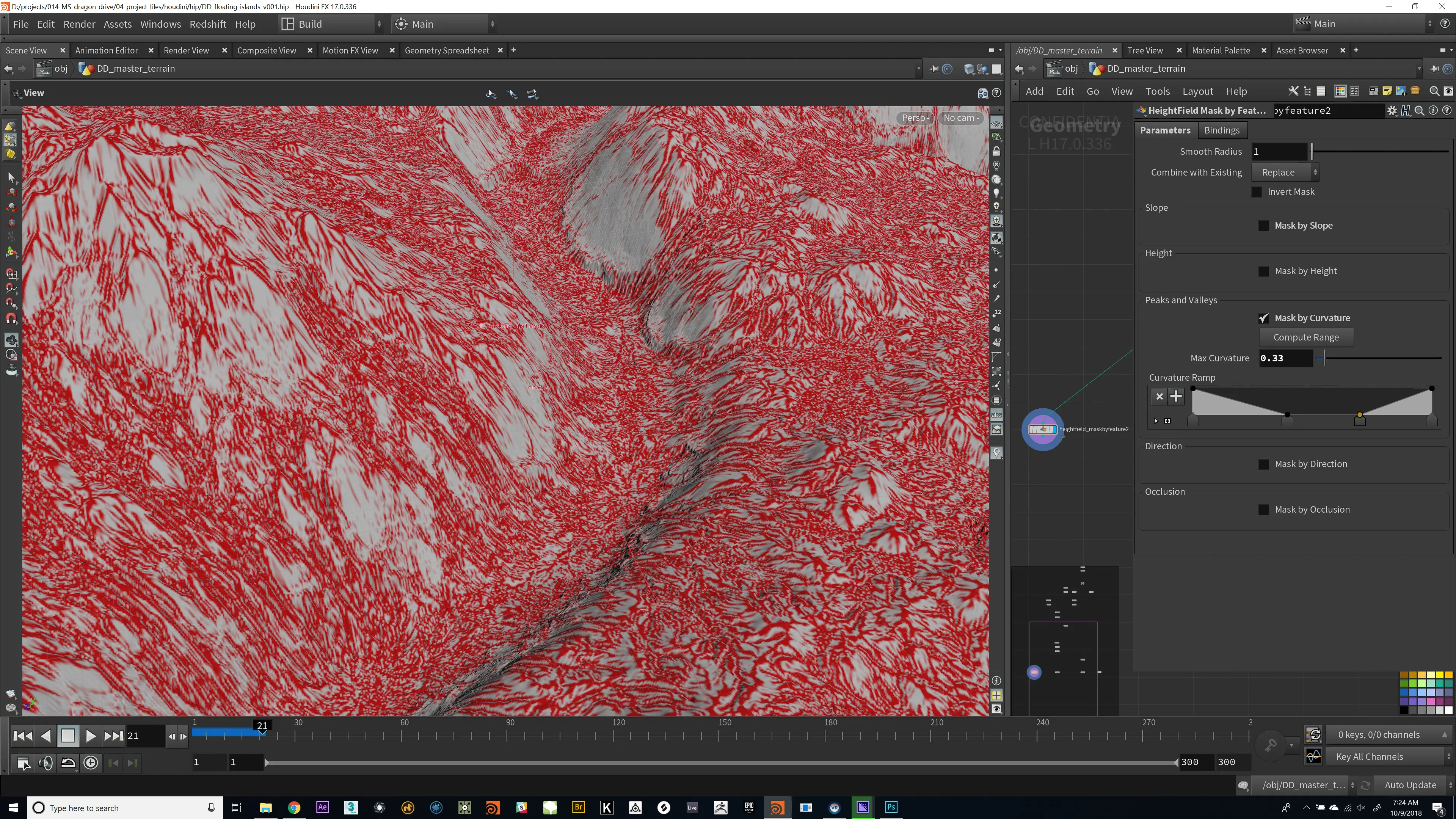 Houdini procedural terrain