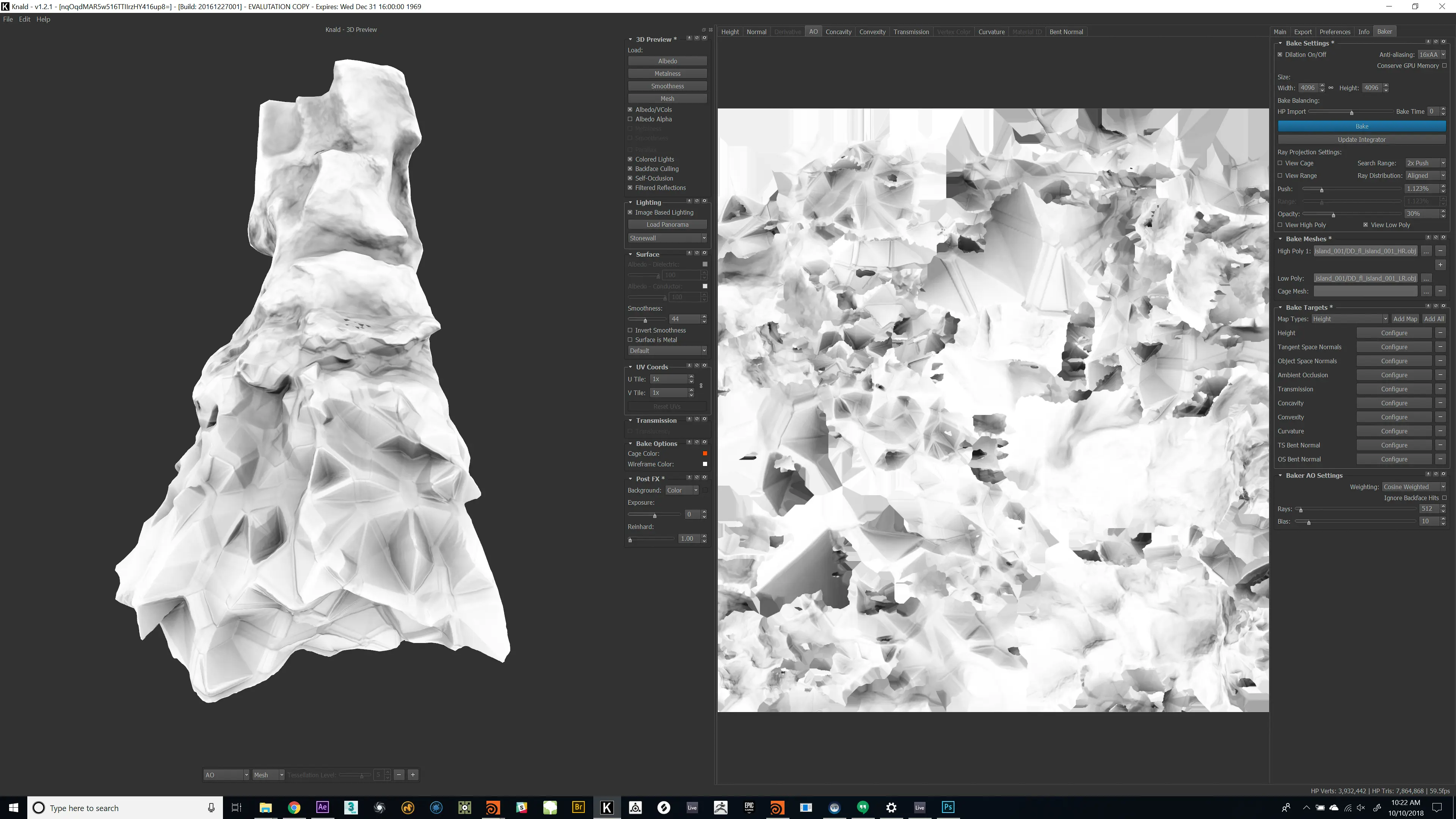 Texture baking, high to low poly