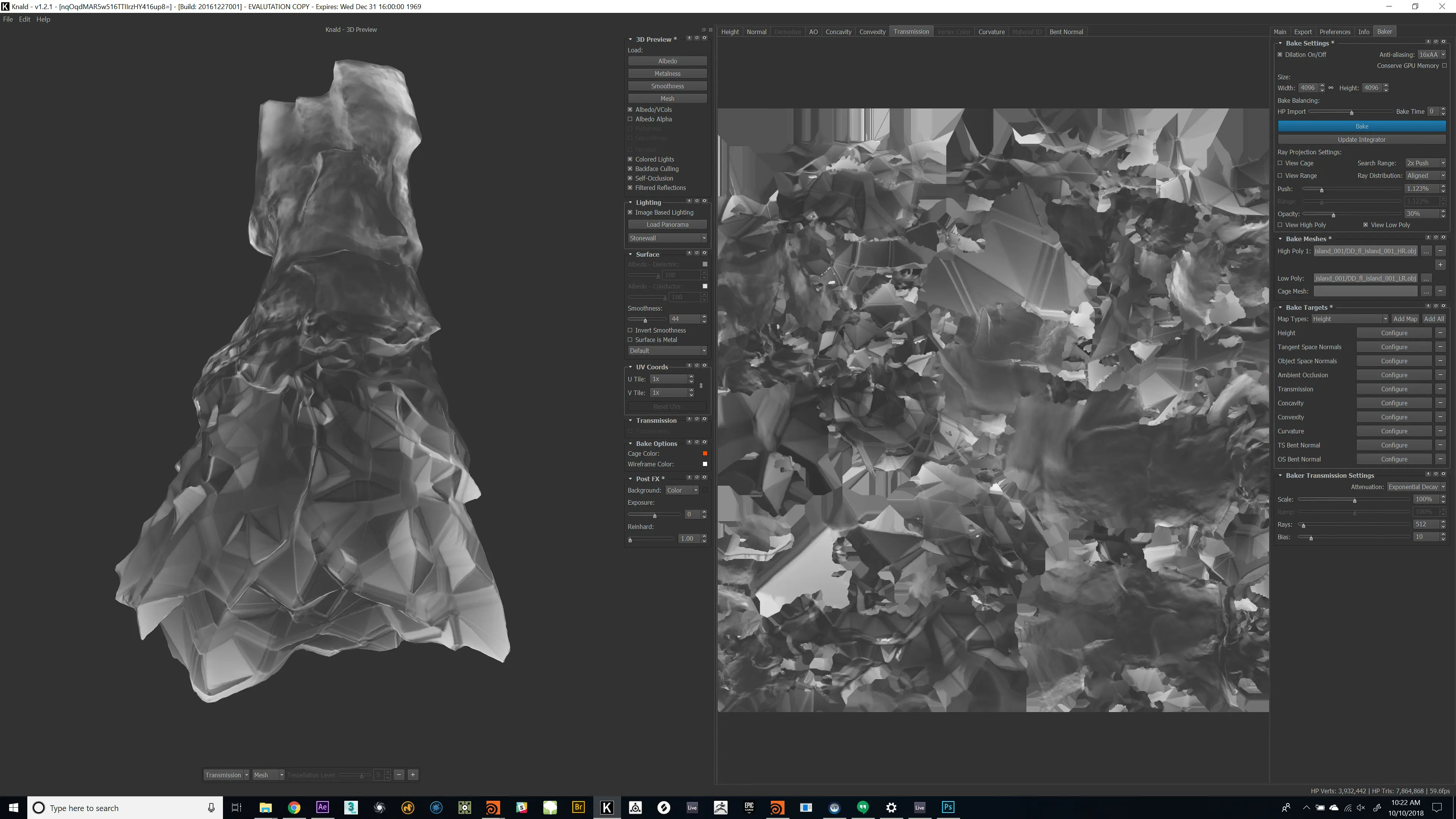 Baked normal and AO maps