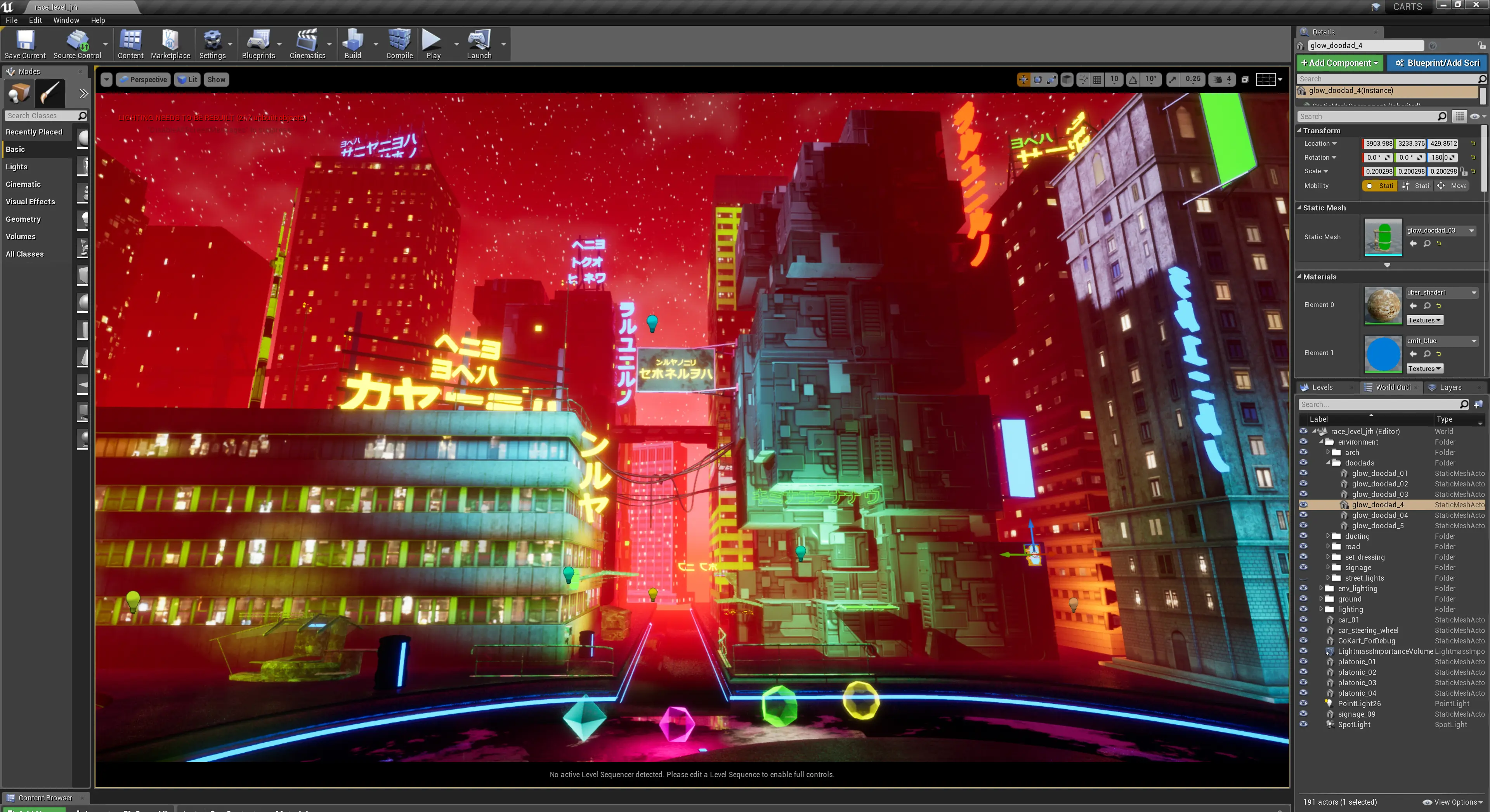 Unreal Engine track environment