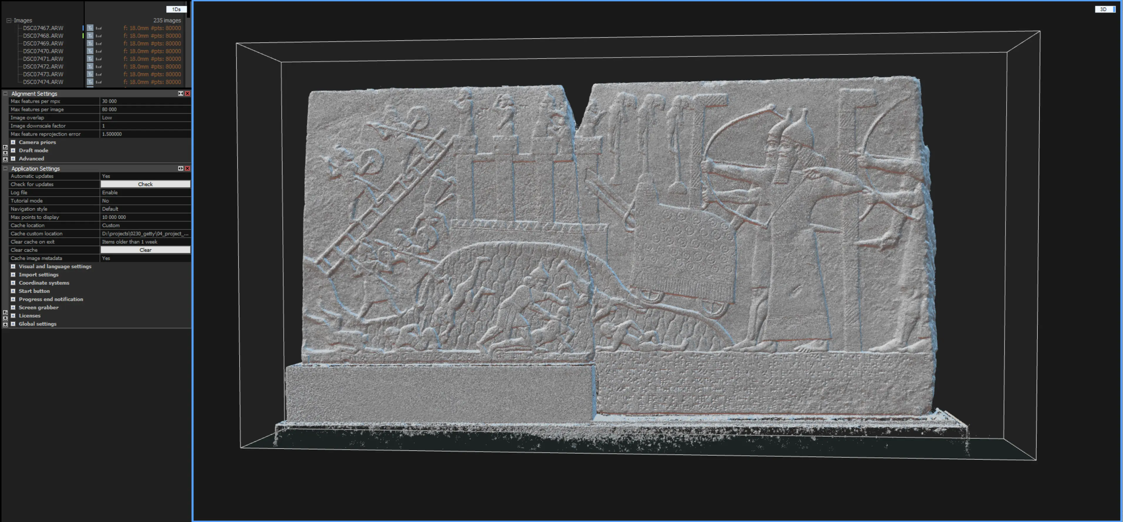 RealityCapture alignment of the tablet