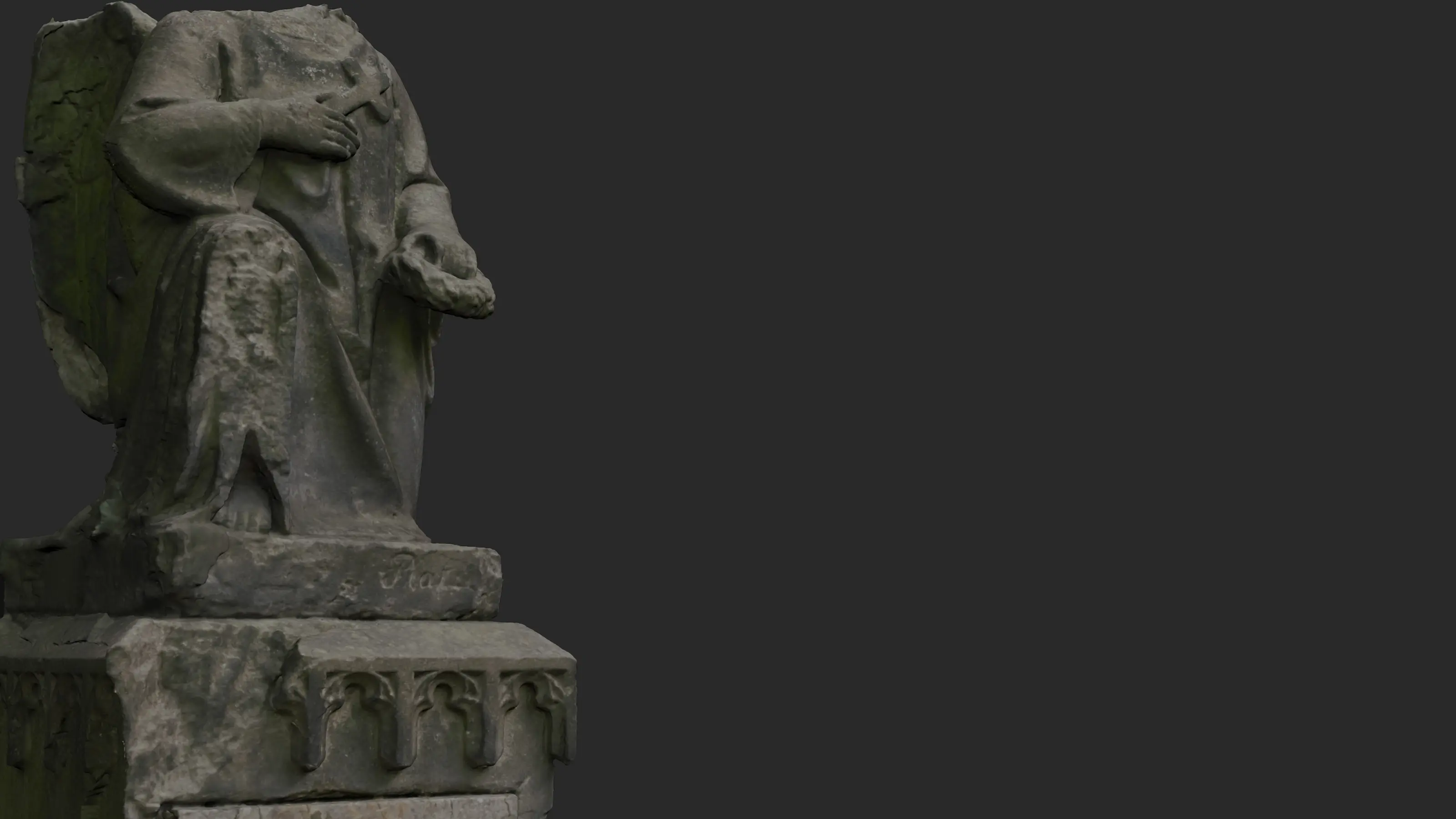 Photogrammetry reconstruction of a cemetery statue