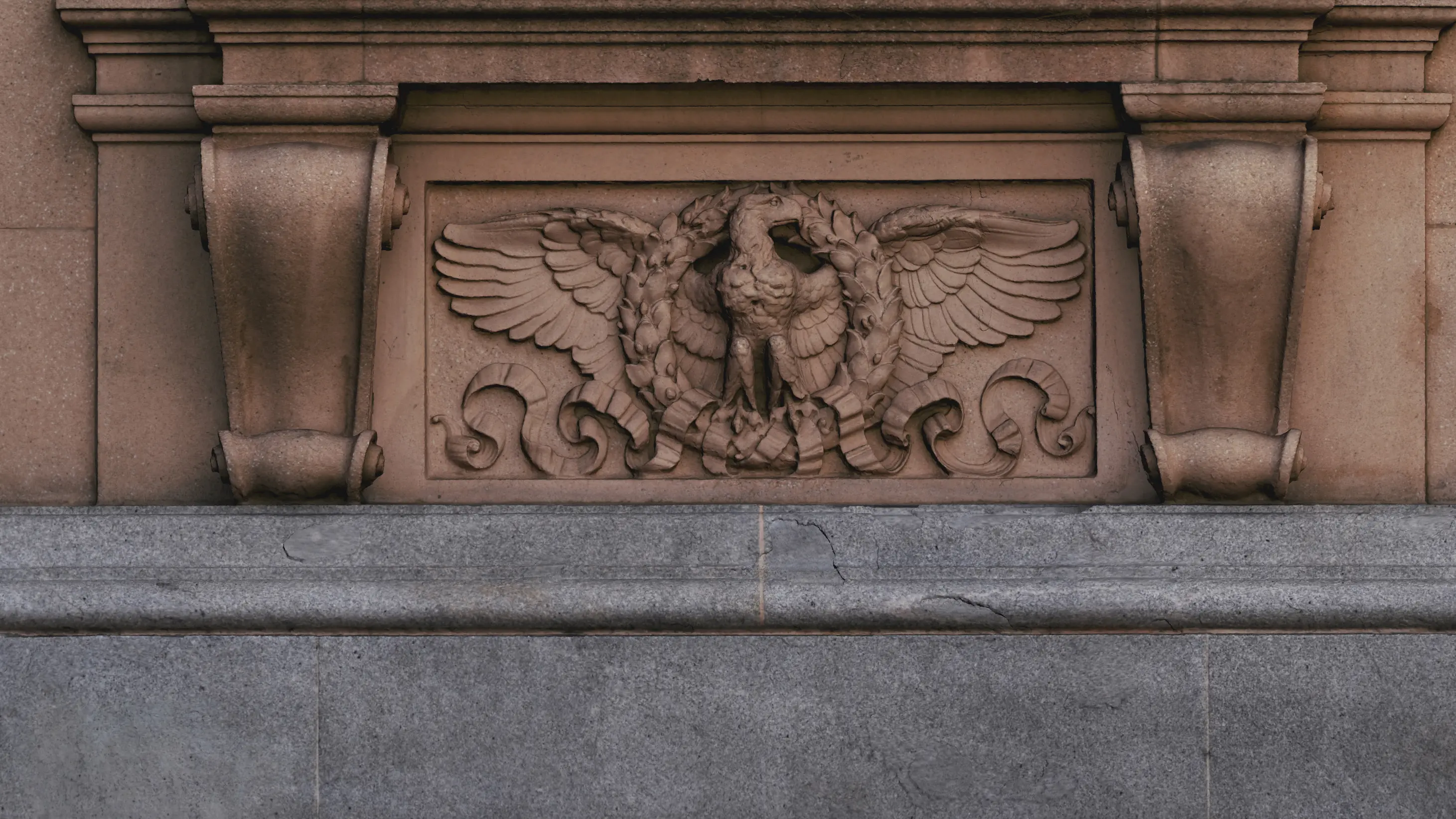 Photogrammetry reconstruction of an architectural eagle relief