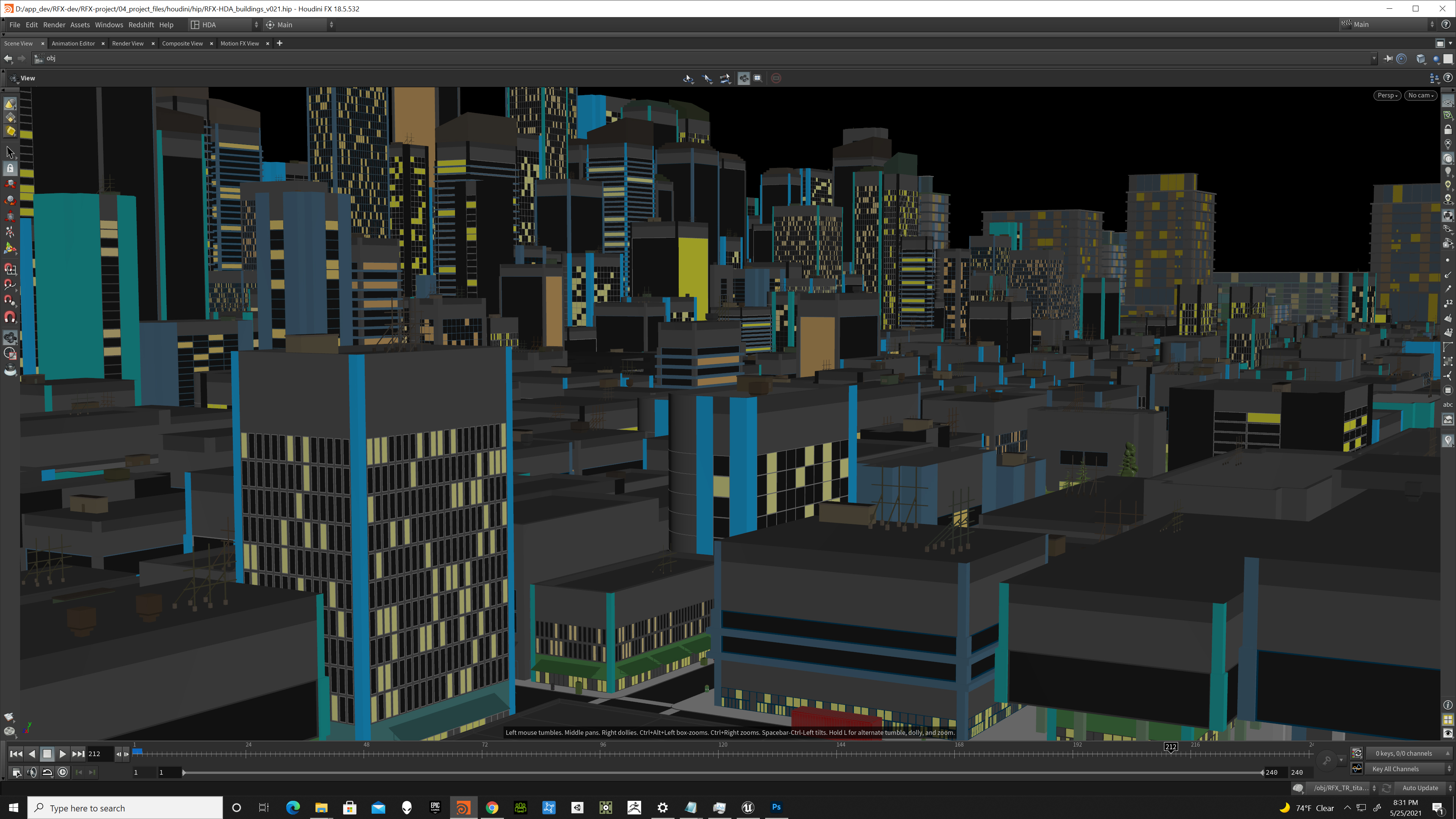 Houdini district generator detail
