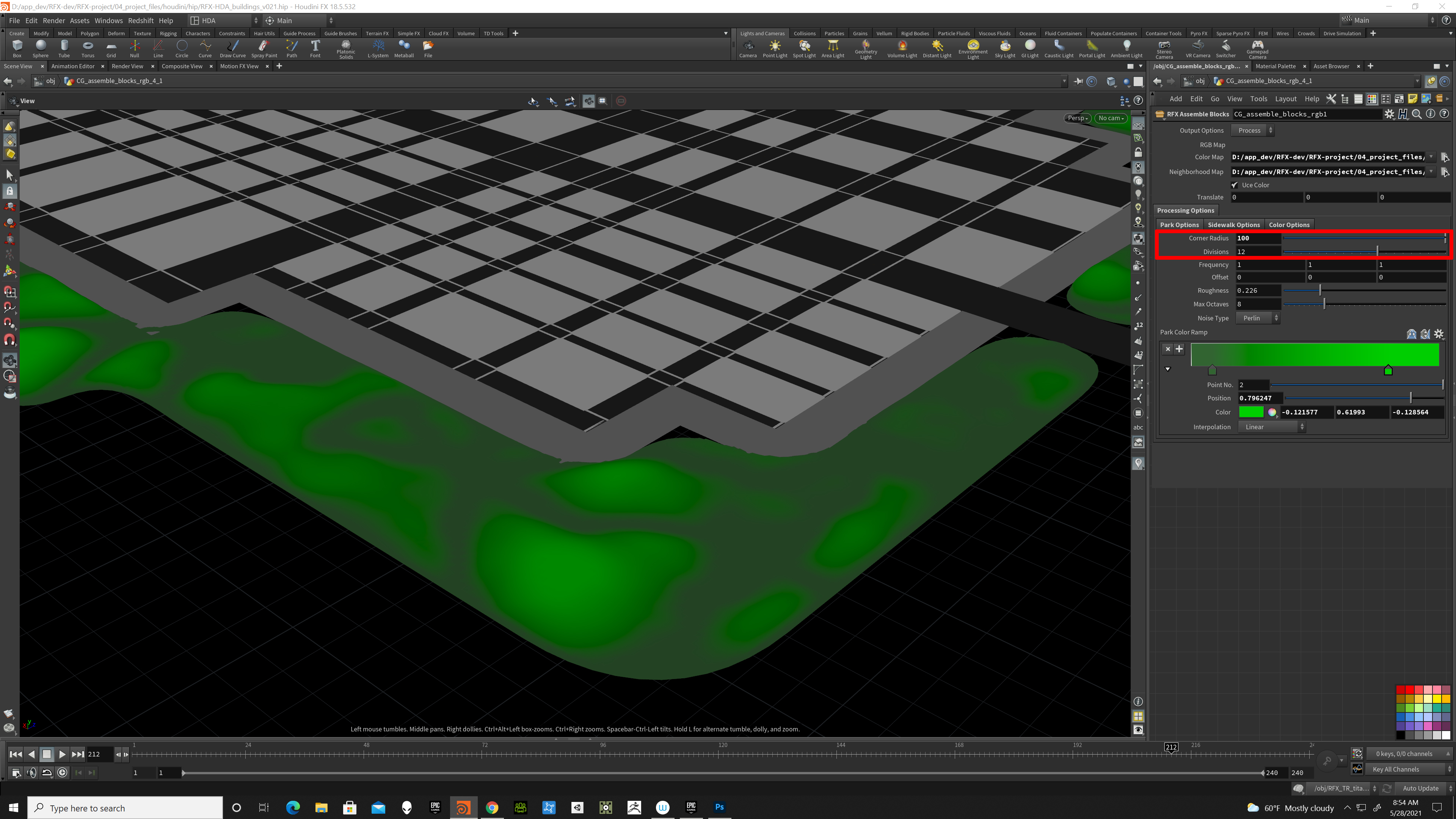 Houdini city block system