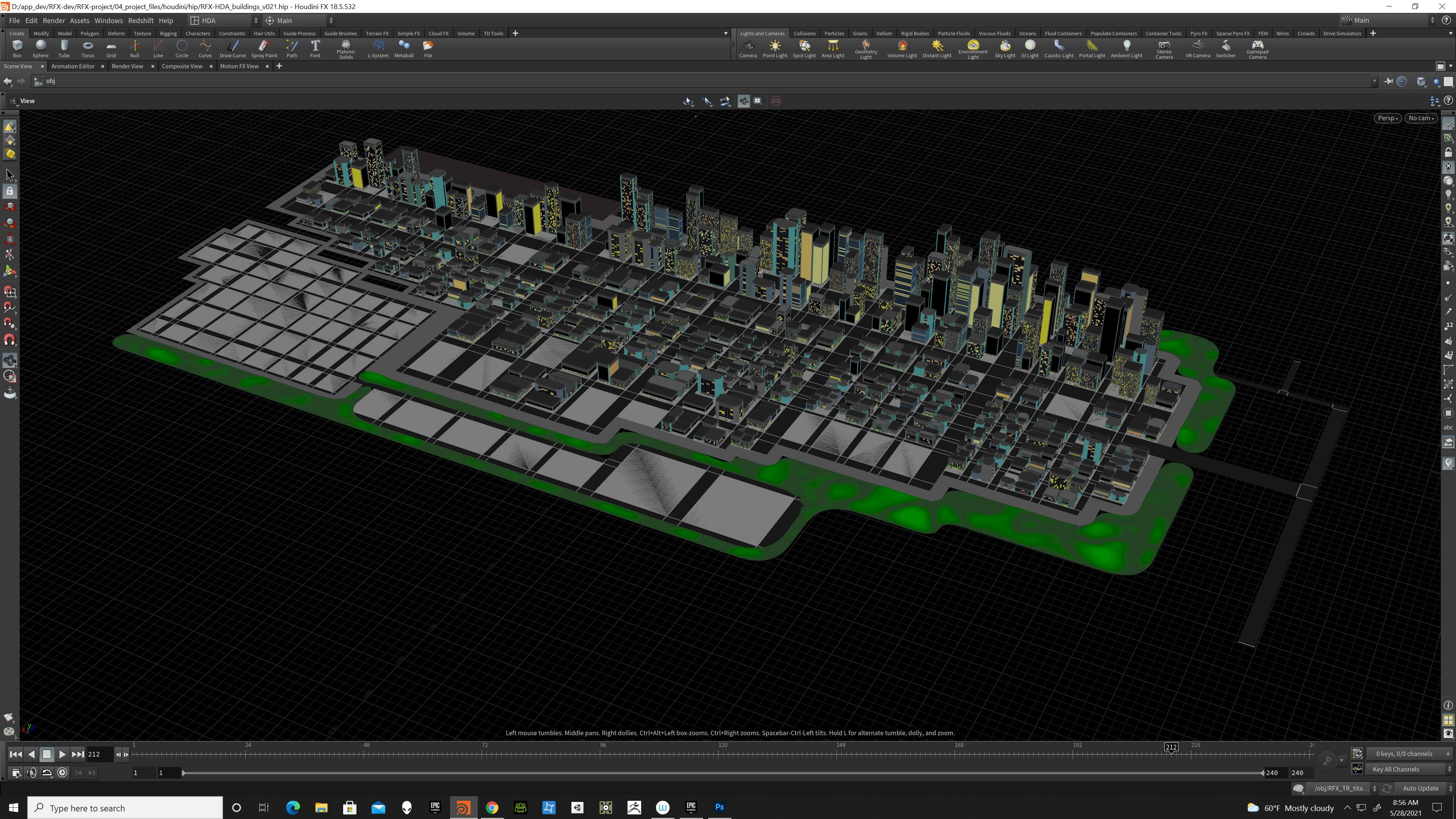 Houdini city block system