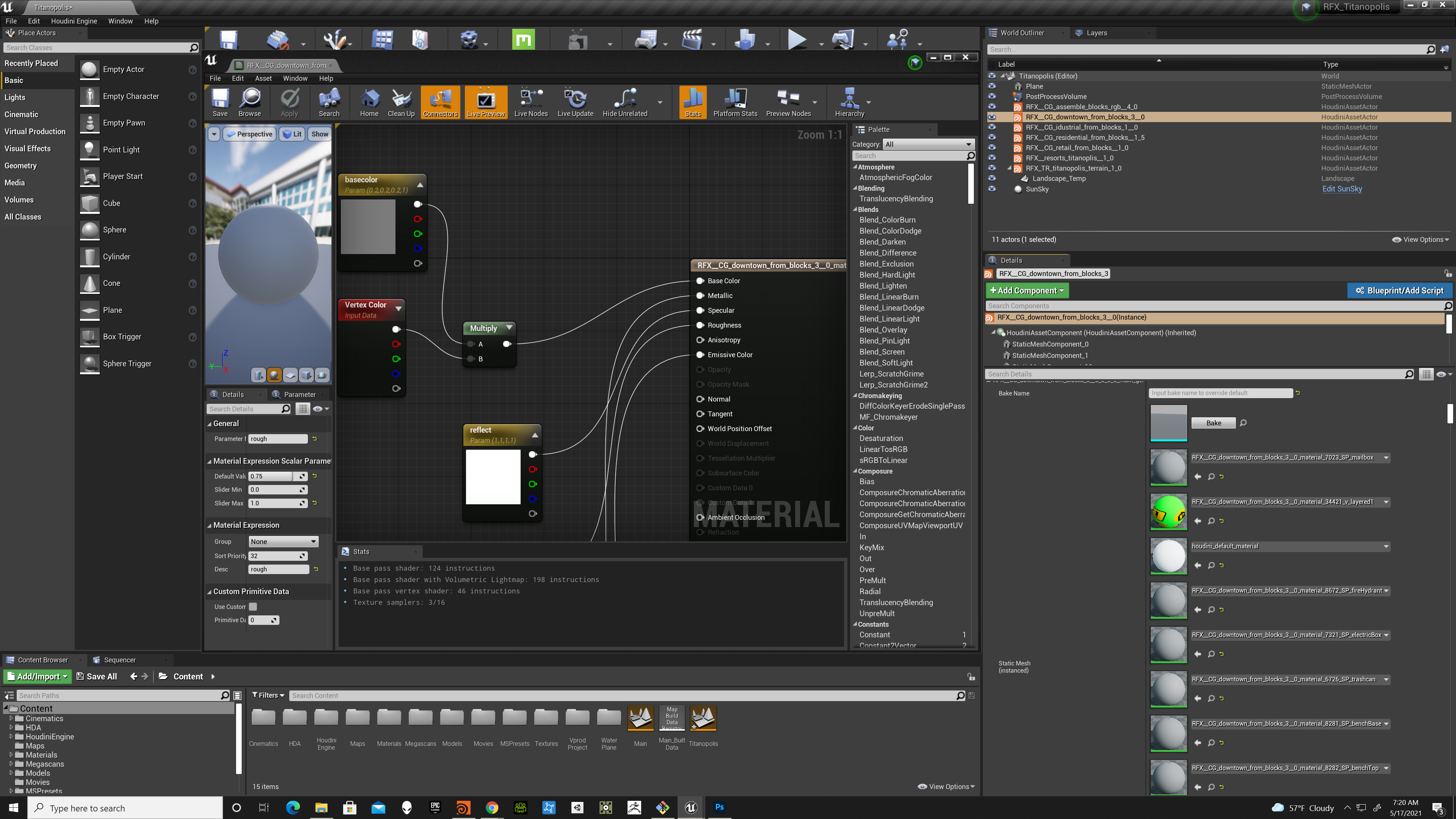 Titanopolis districts in Unreal Engine
