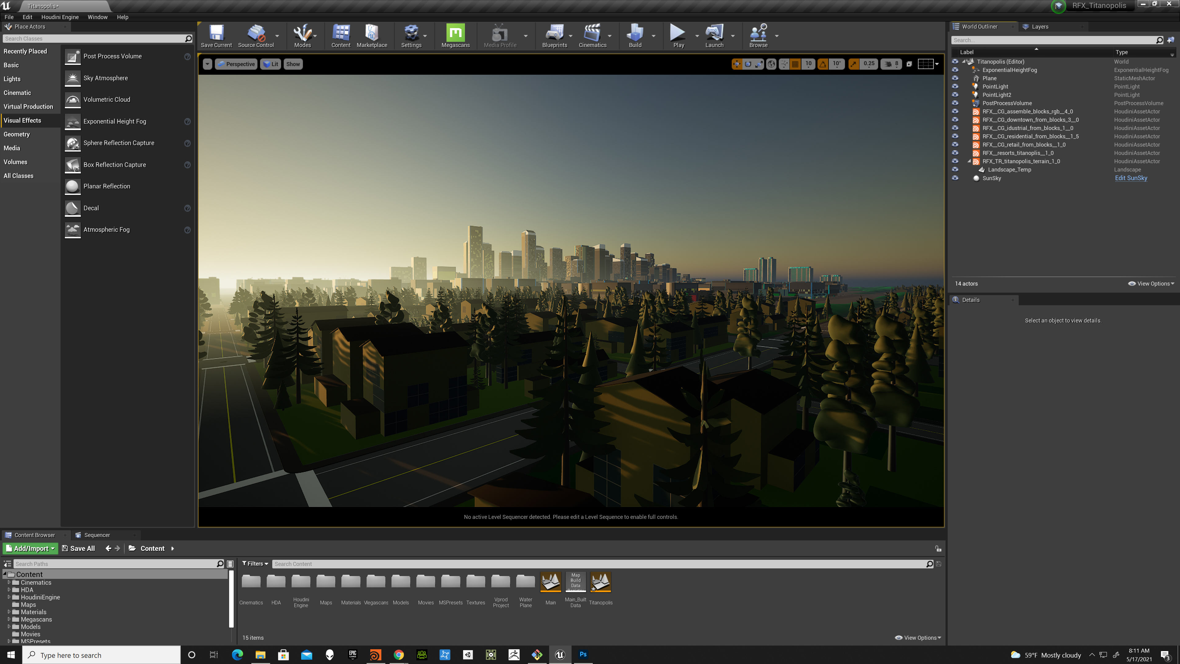 Houdini Engine assets in the Unreal level