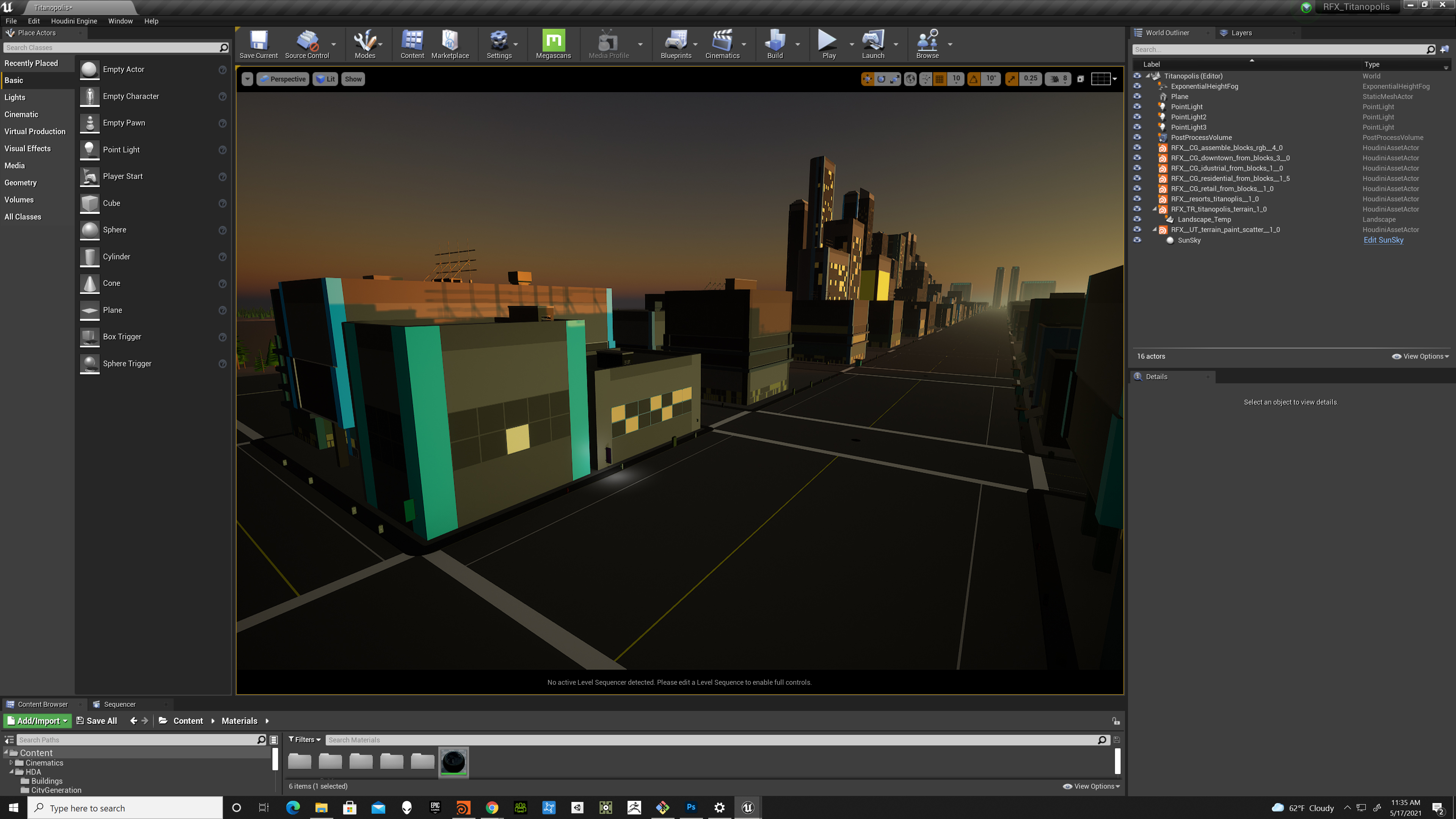 Houdini Engine assets in the Unreal level