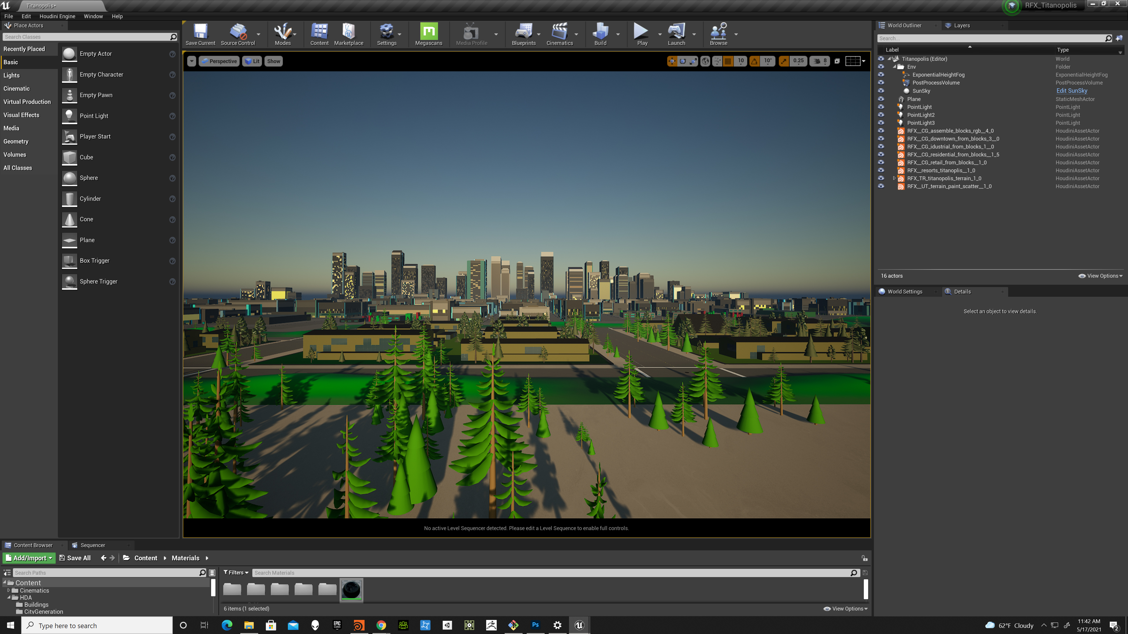 Houdini Engine assets in the Unreal level