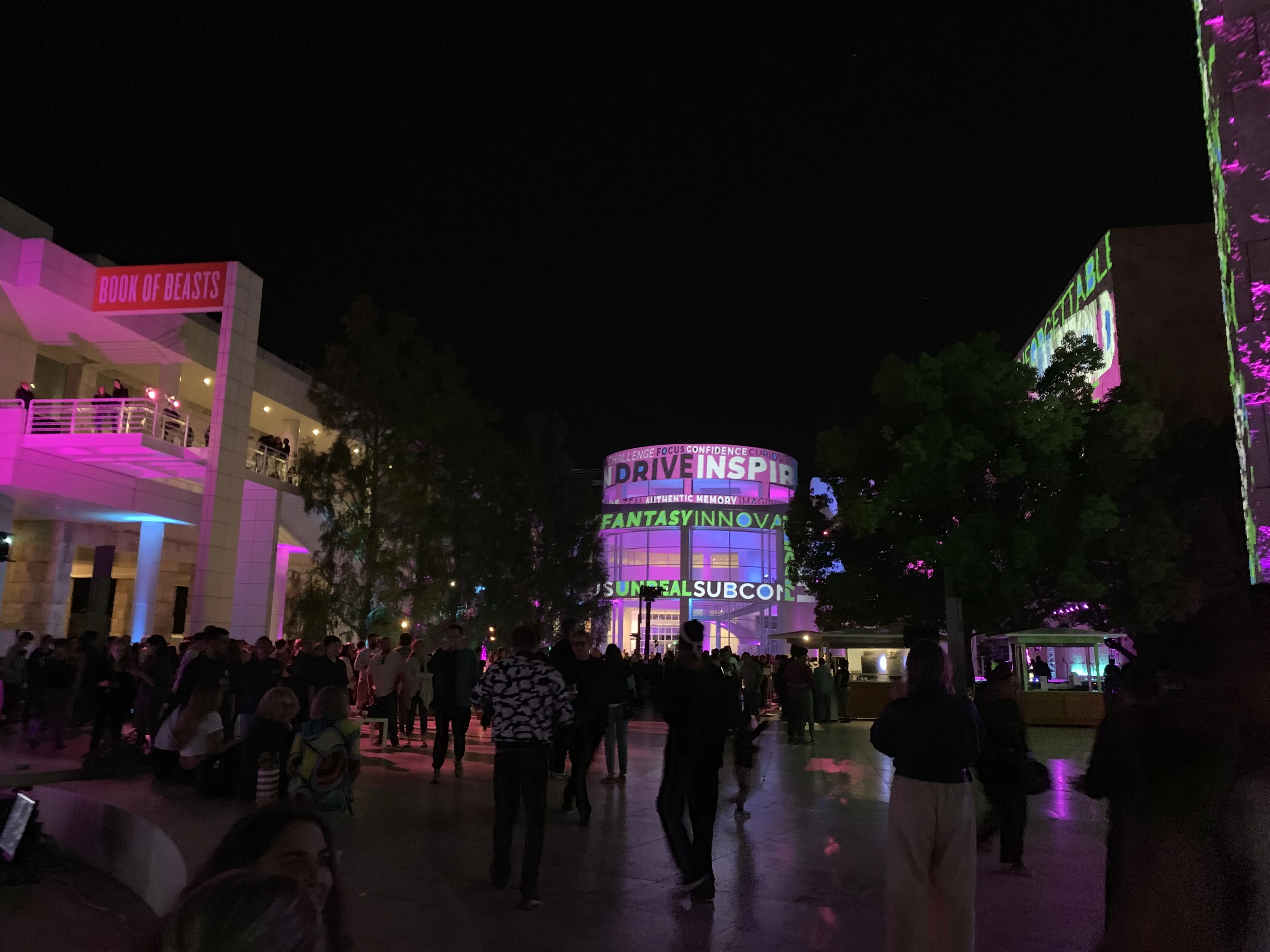 Text projection on the museum tower