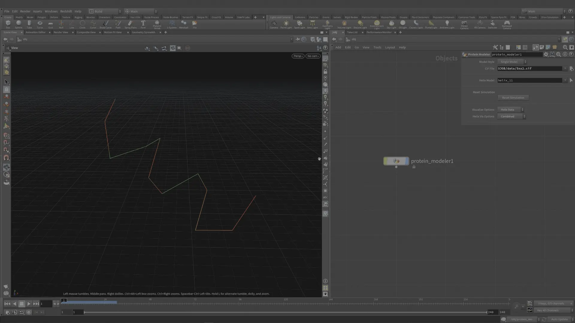 Houdini procedural protein modeler