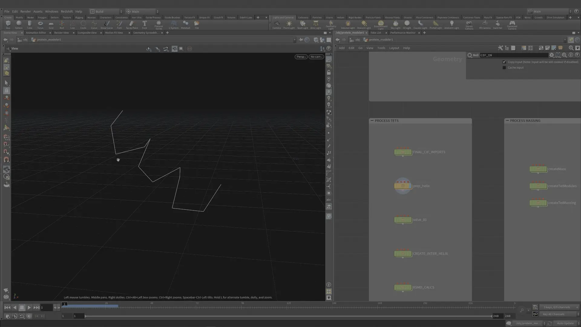 Houdini procedural protein modeler