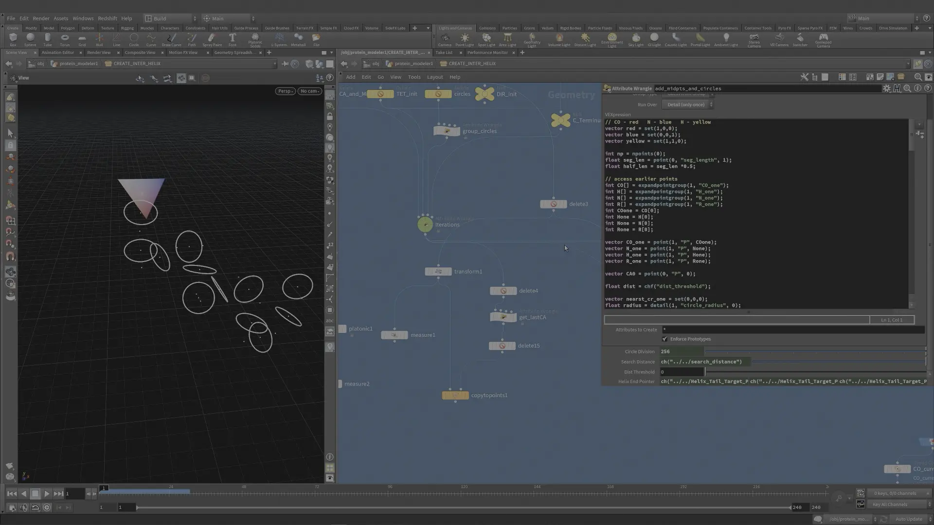 Houdini procedural protein modeler
