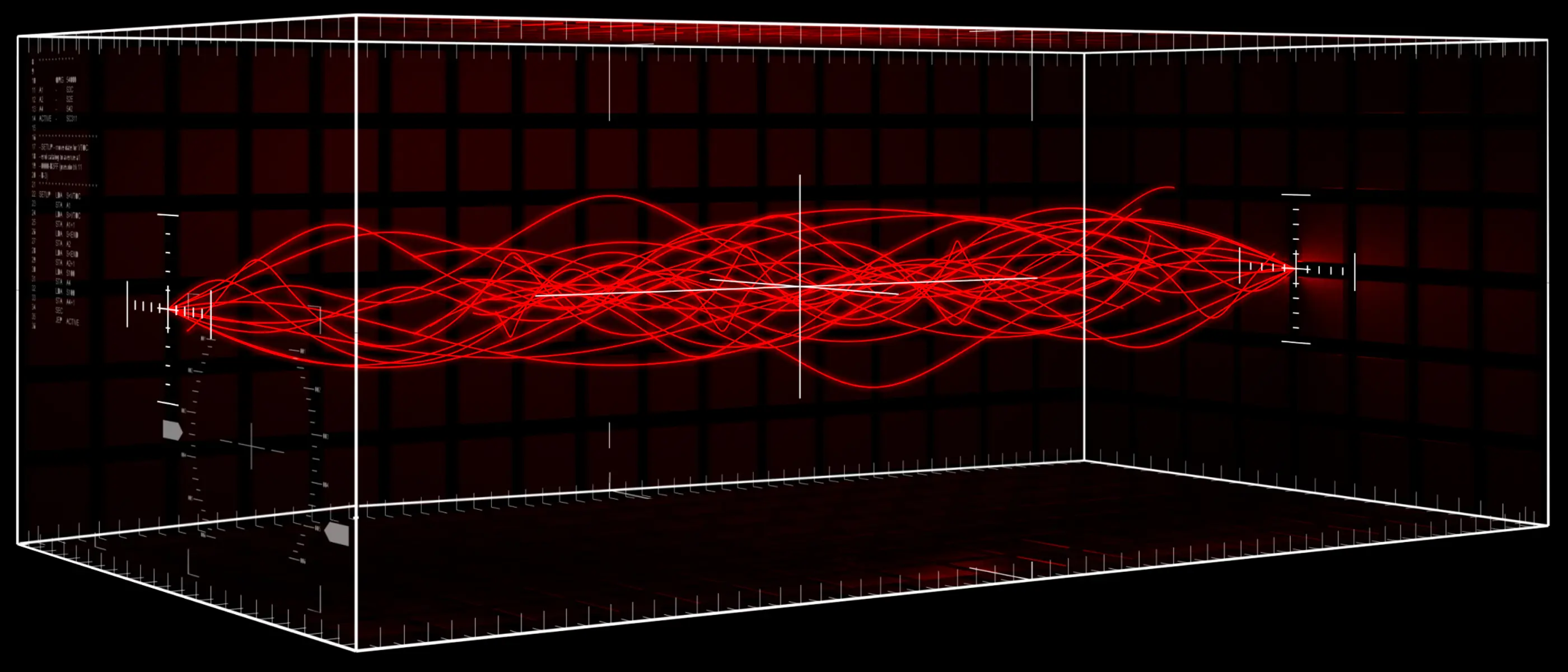 Ford Fusion projection animation frame, Houdini curve rendering