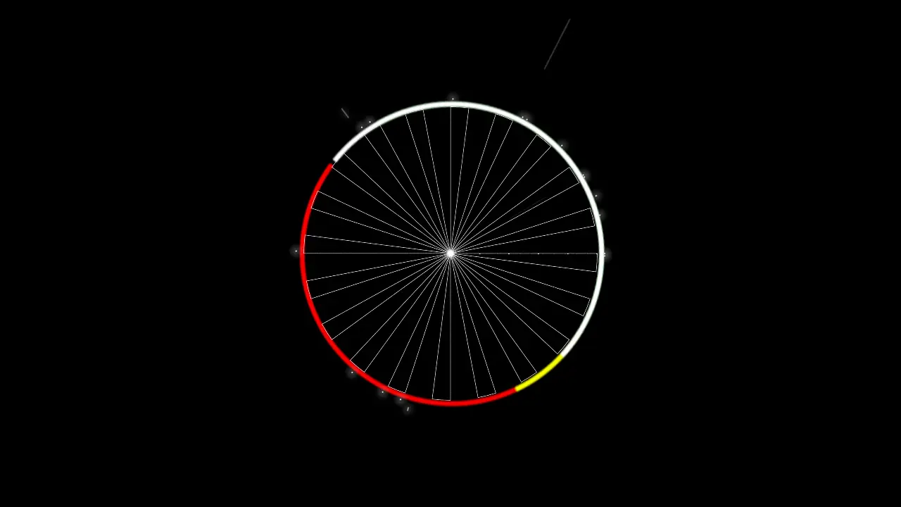 Radial spoke pattern inside a swept circle