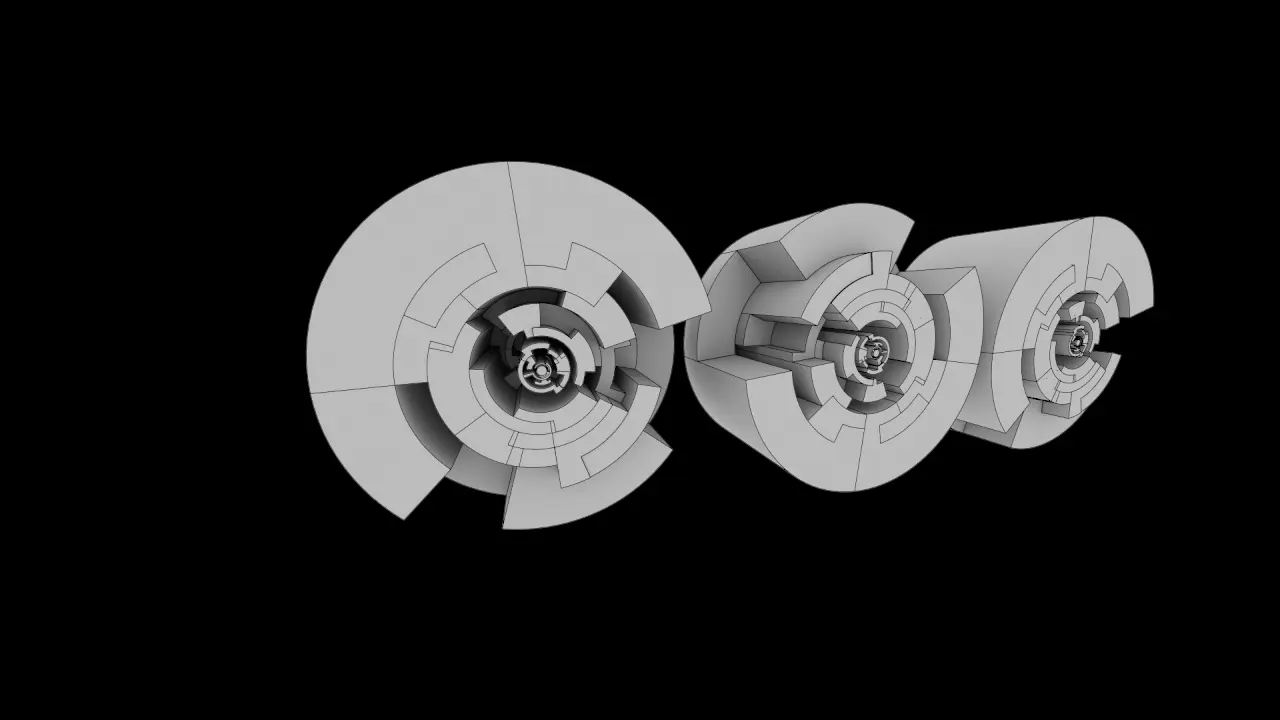 Trio of concentric disc models face-on