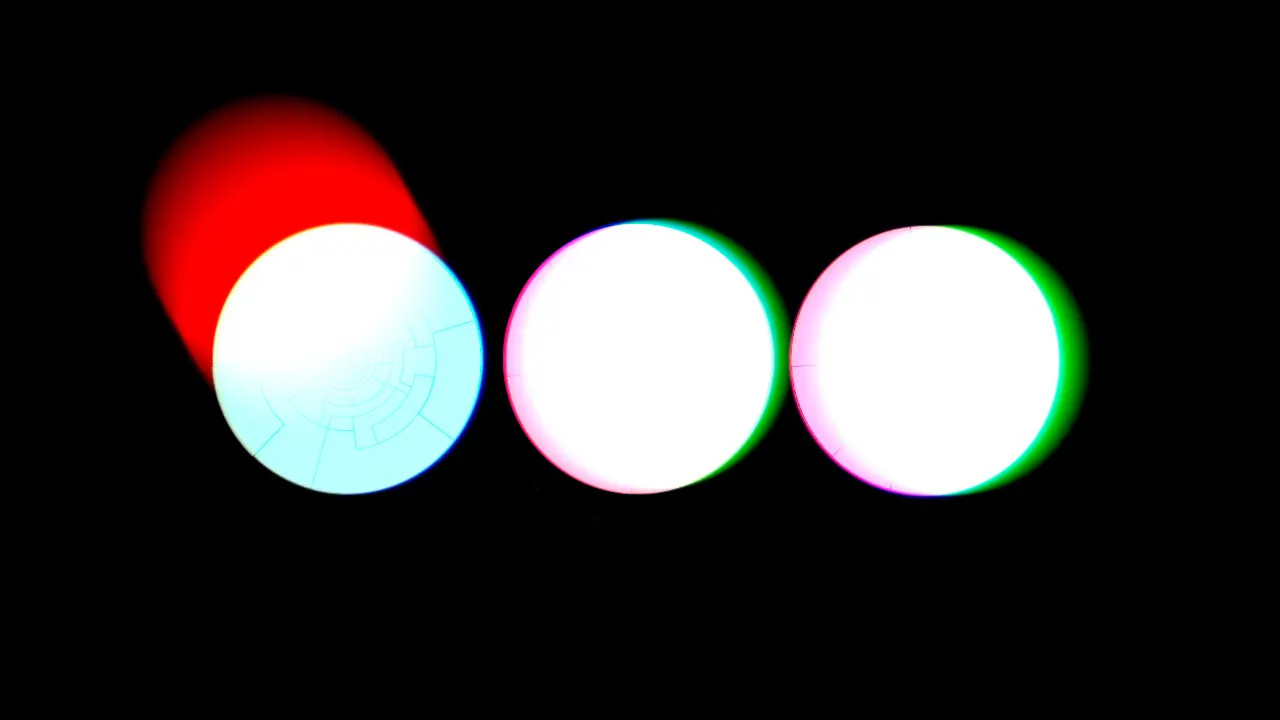Swedish House Mafia three-dot mark glowing against black