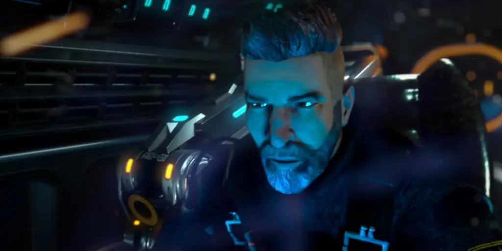 Pilot lit inside the cockpit