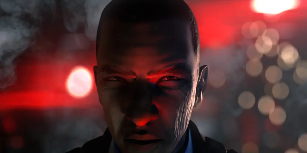 The antagonist, eyes lit red