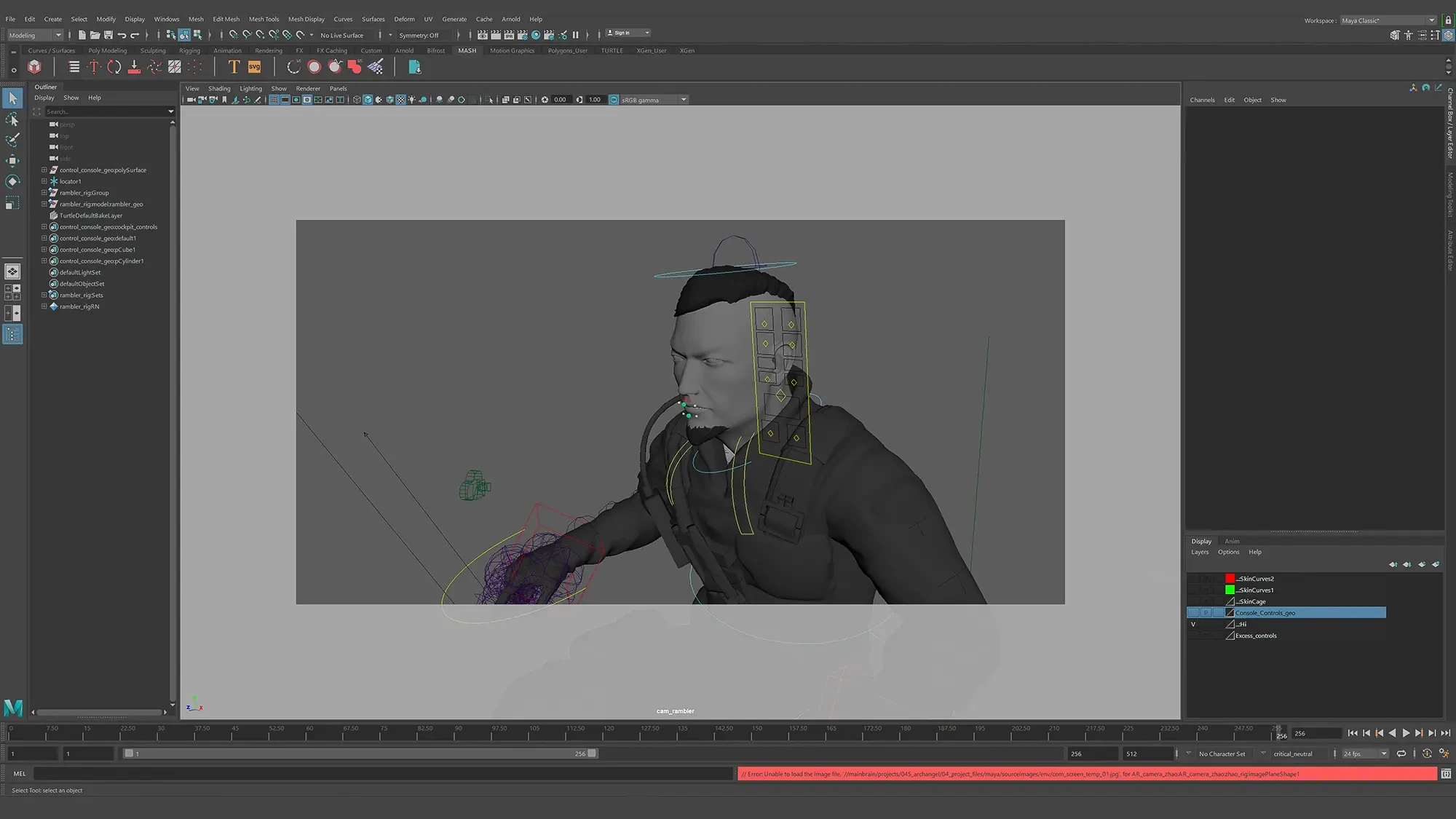 Character head modeled in Maya
