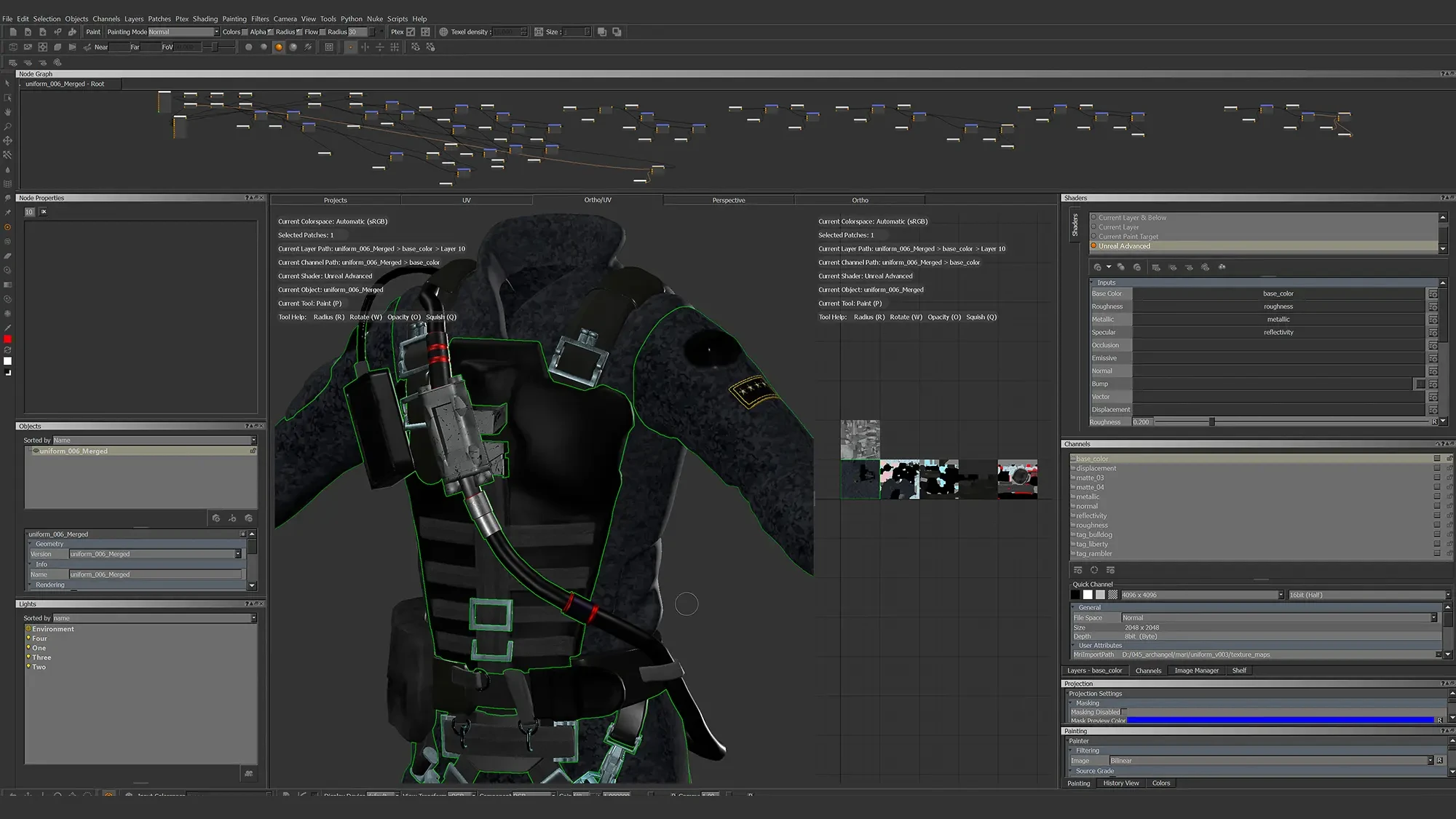 PBR uniform texturing in Mari