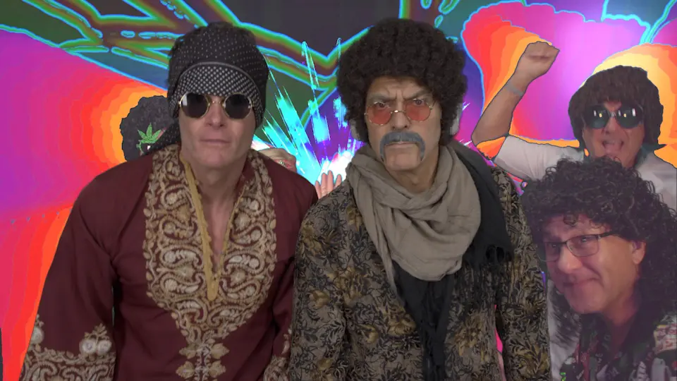 Guests composited into a psychedelic world