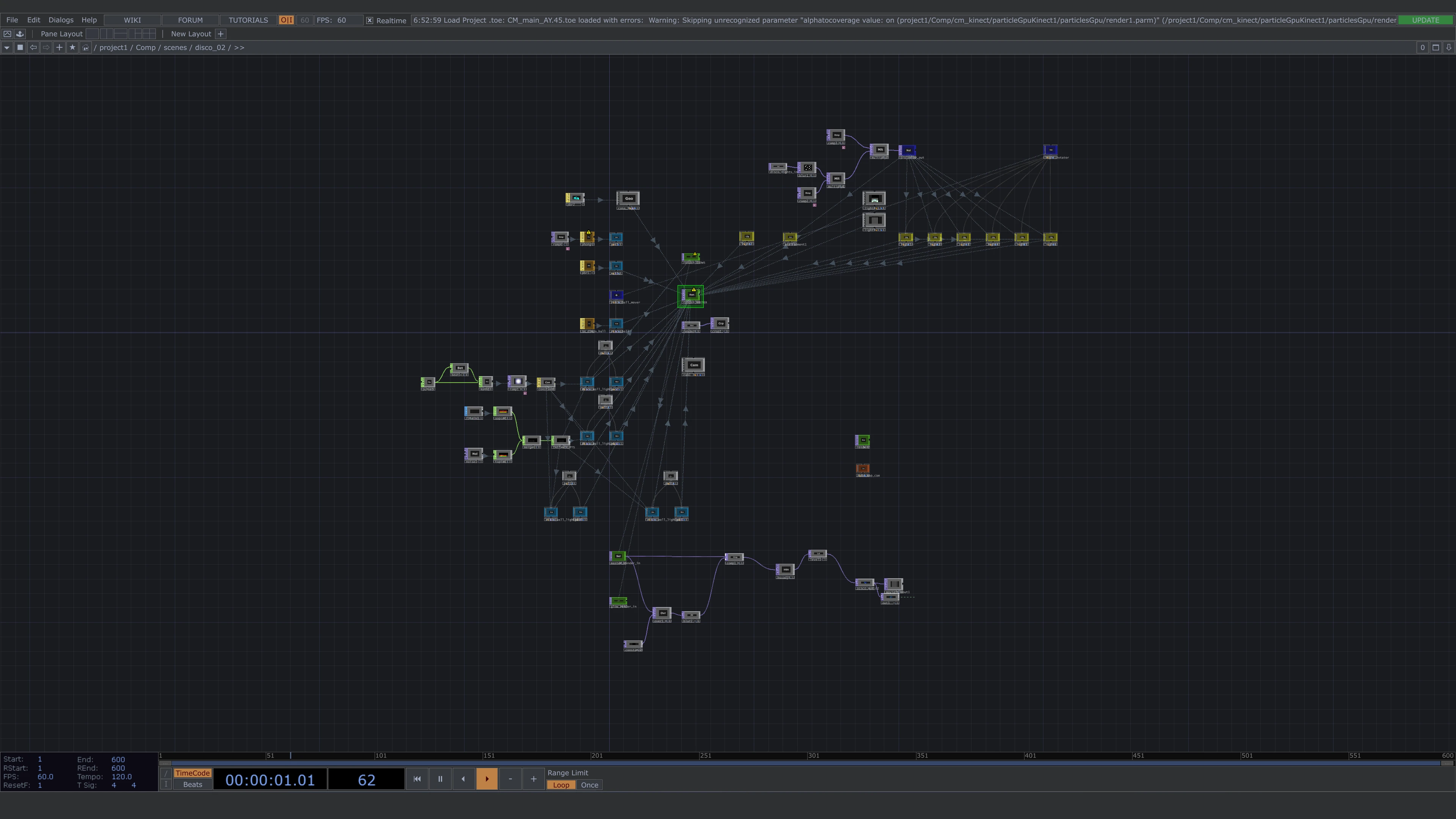 Real-time disco-floor scene rendered in TouchDesigner