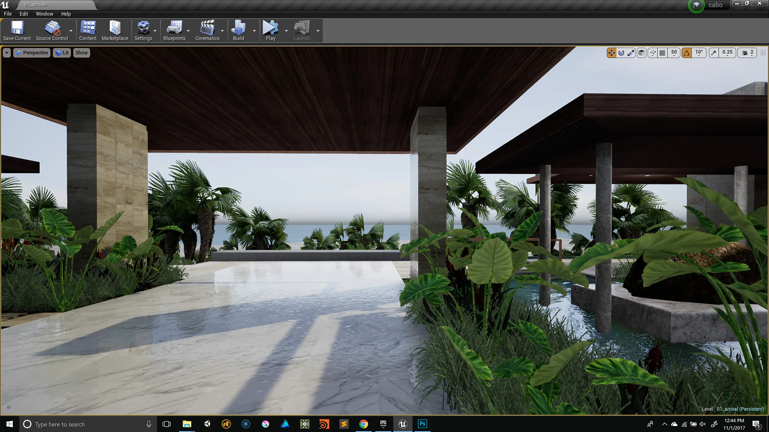 Editor view of the resort environment