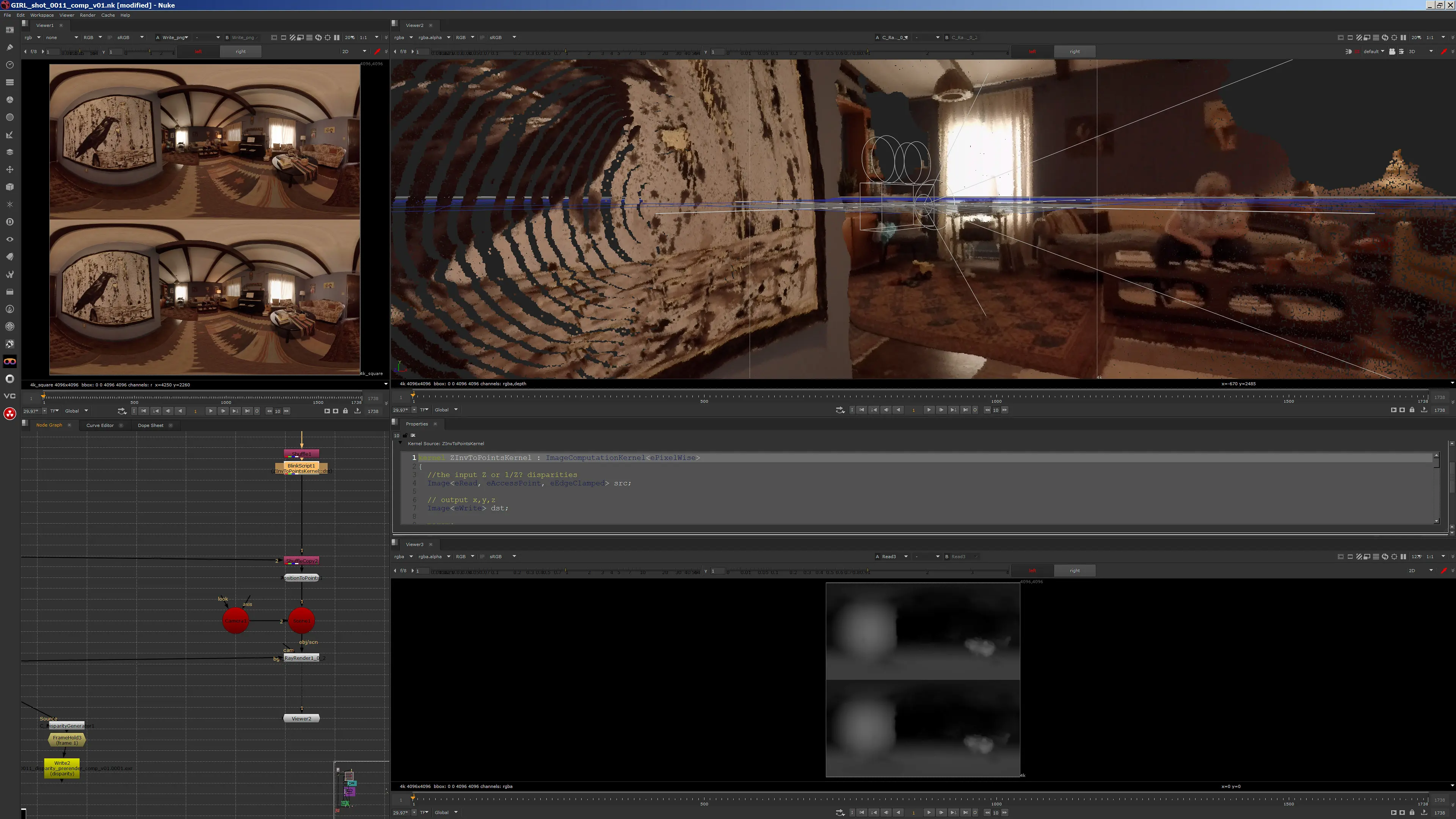Stereo 360 depth workflow in Nuke