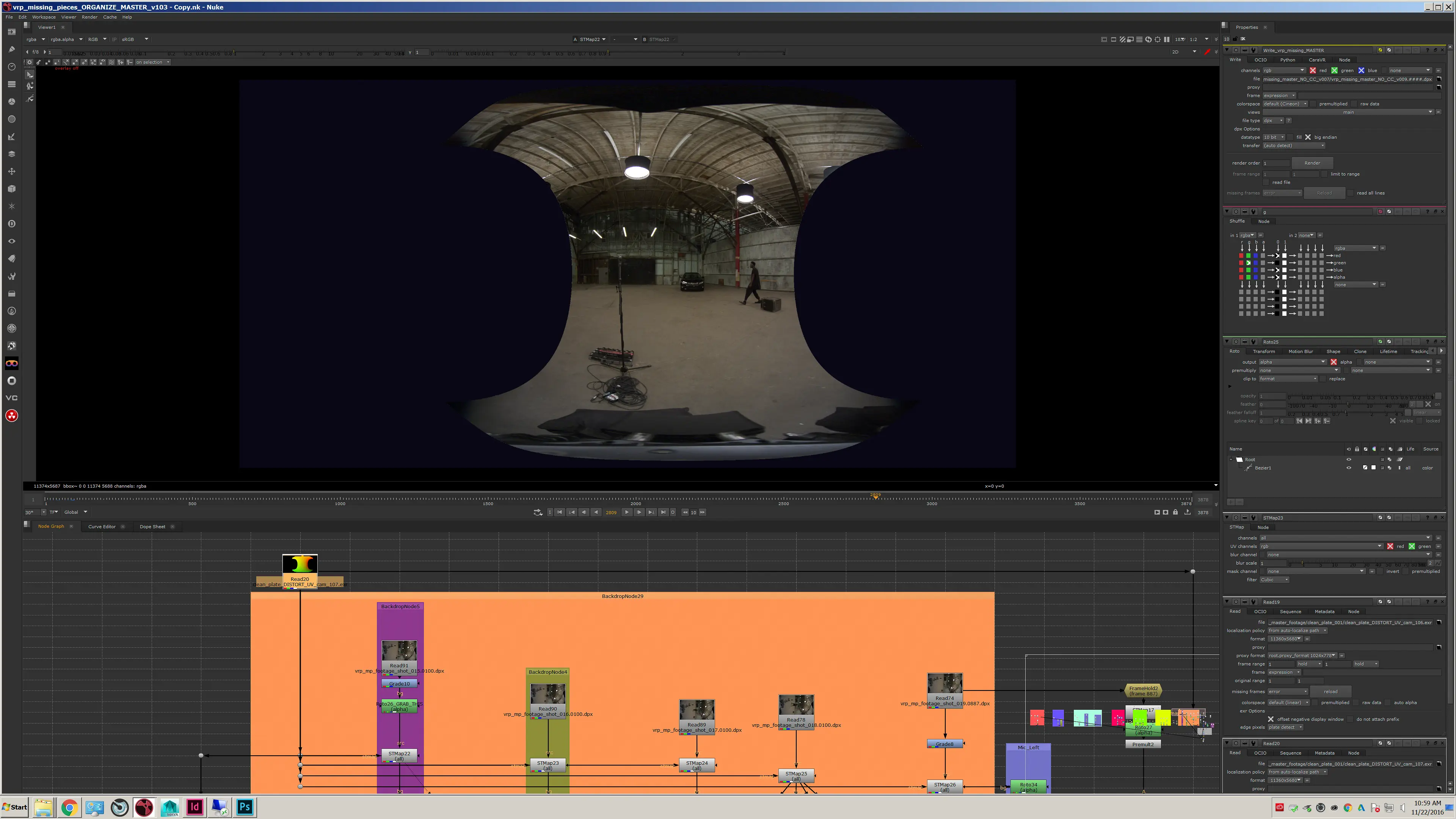 Nuke compositing pass on the 360 music video