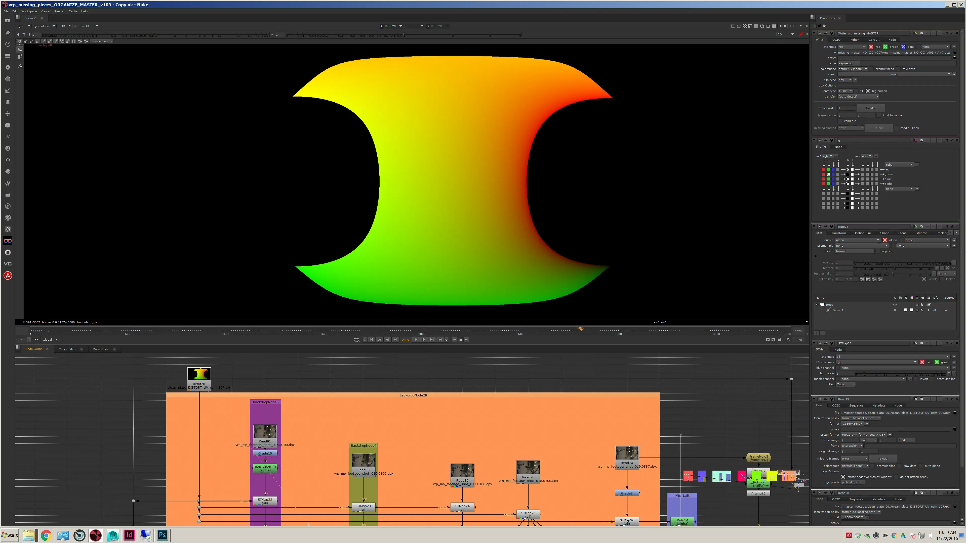 Nuke compositing pass on the 360 music video
