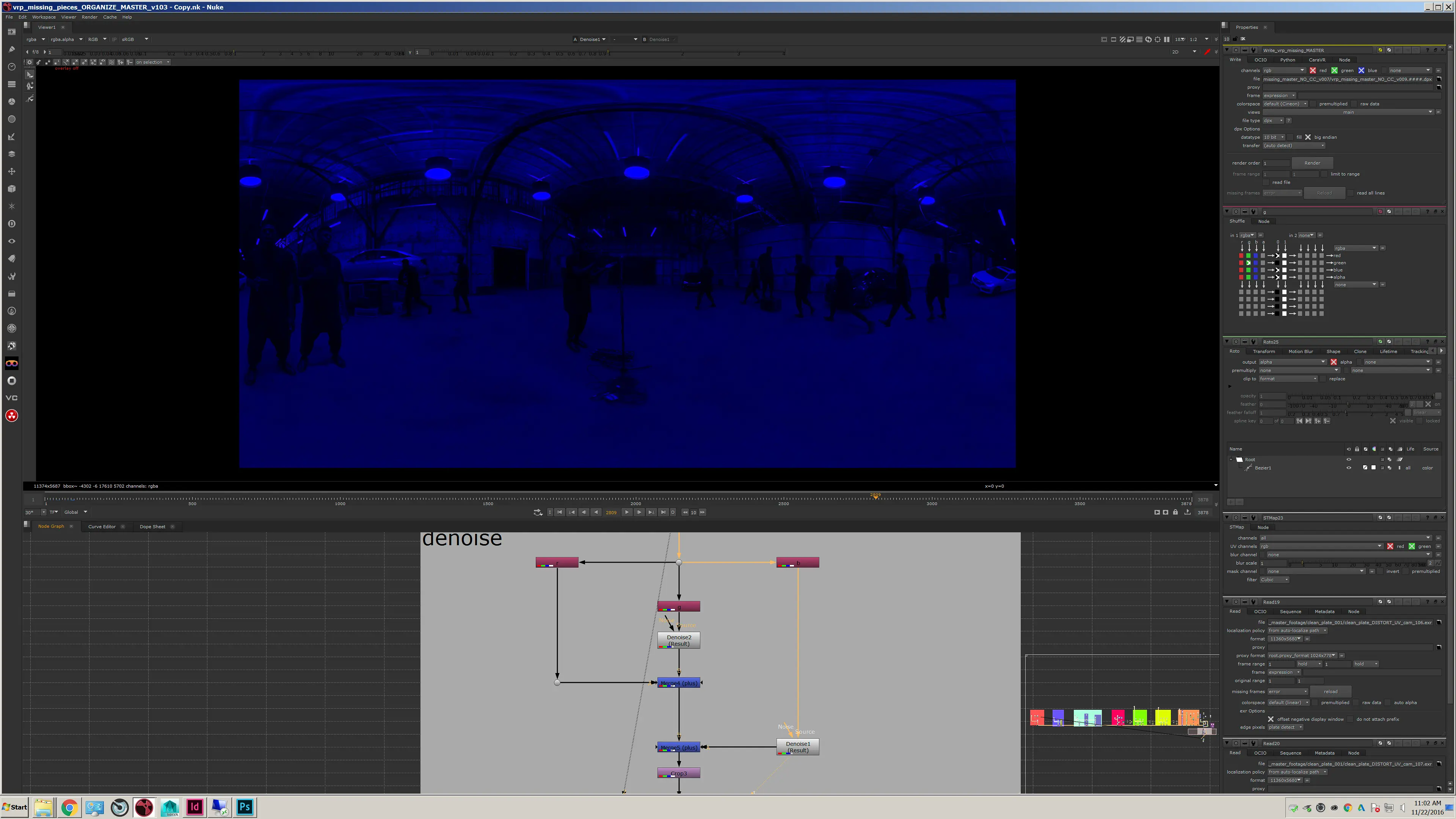Nuke compositing pass on the 360 music video