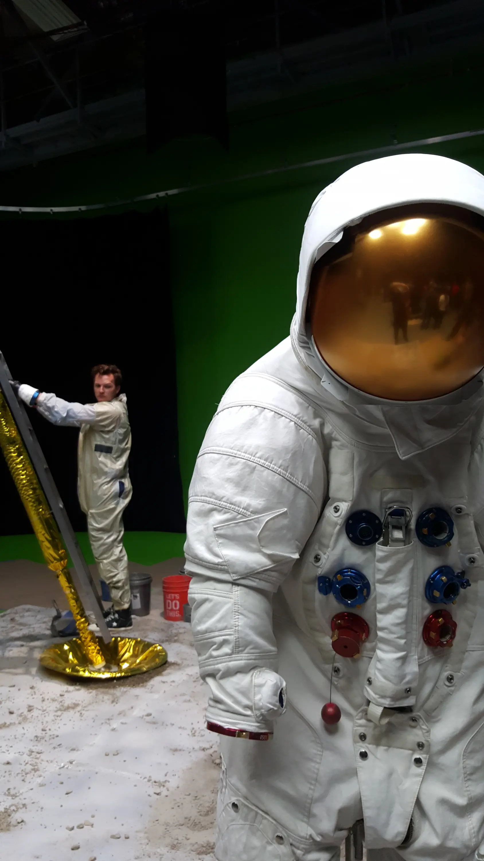 Behind the scenes on the moon set