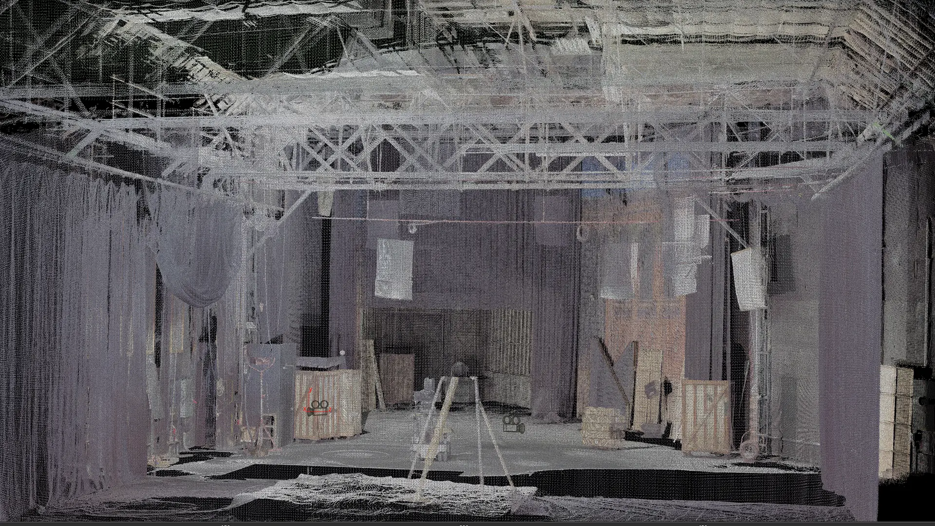 Lidar point cloud of the stage