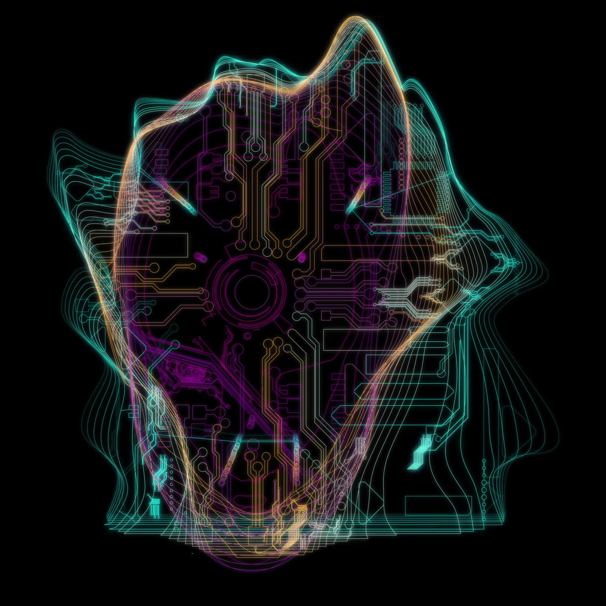 Square content frame for the projection-mapped cube