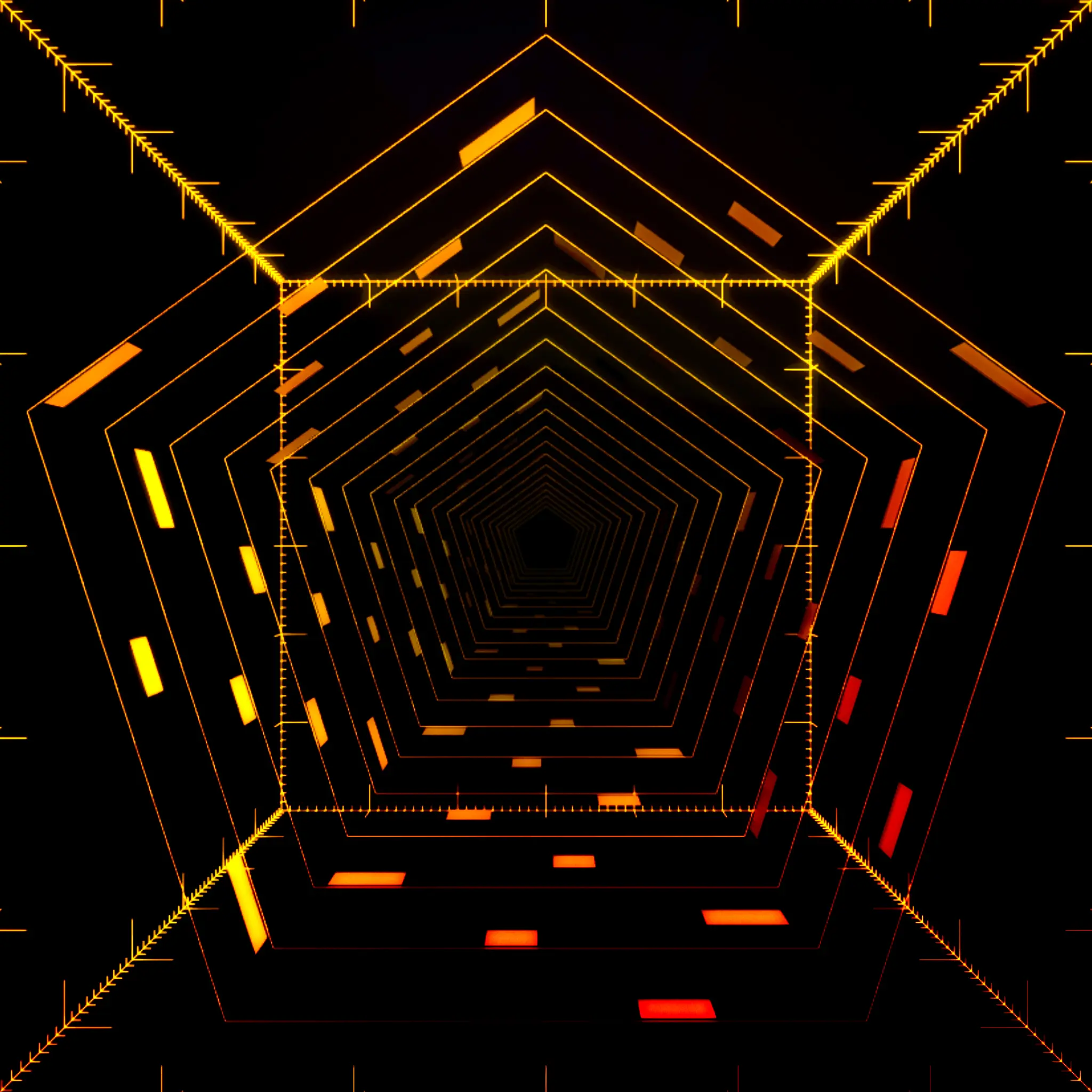 Square content frame for the projection-mapped cube