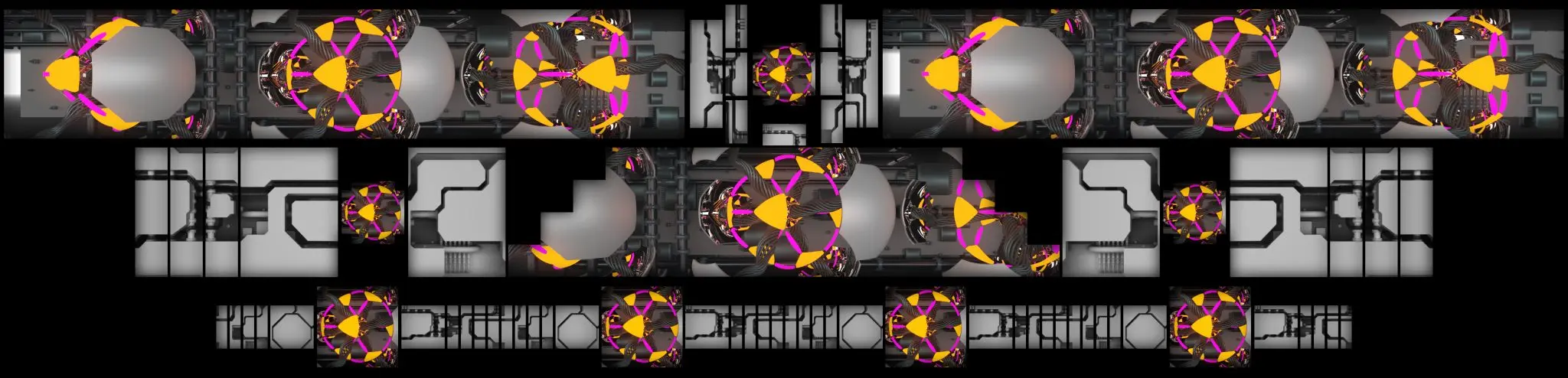 Ultra-wide hex-pattern stage loop frame