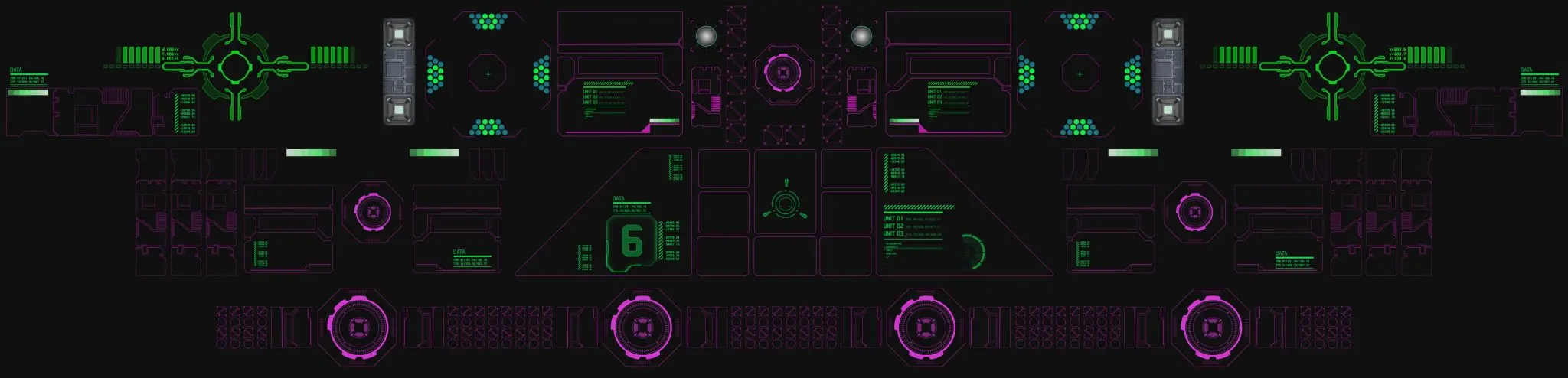 Ultra-wide HUD-style stage loop frame