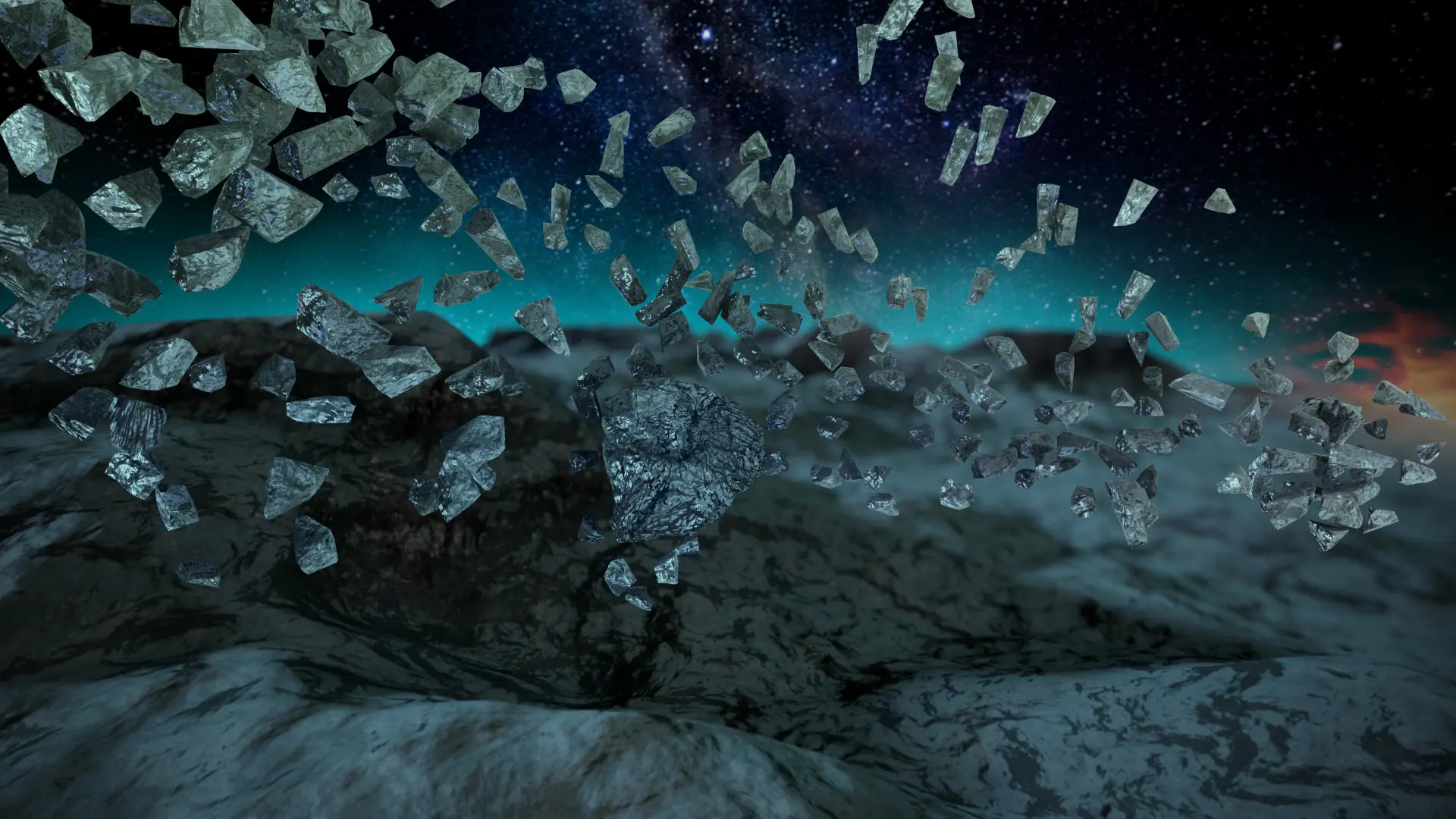 Dynamic ice-crash simulation for Kaskade's tour visuals