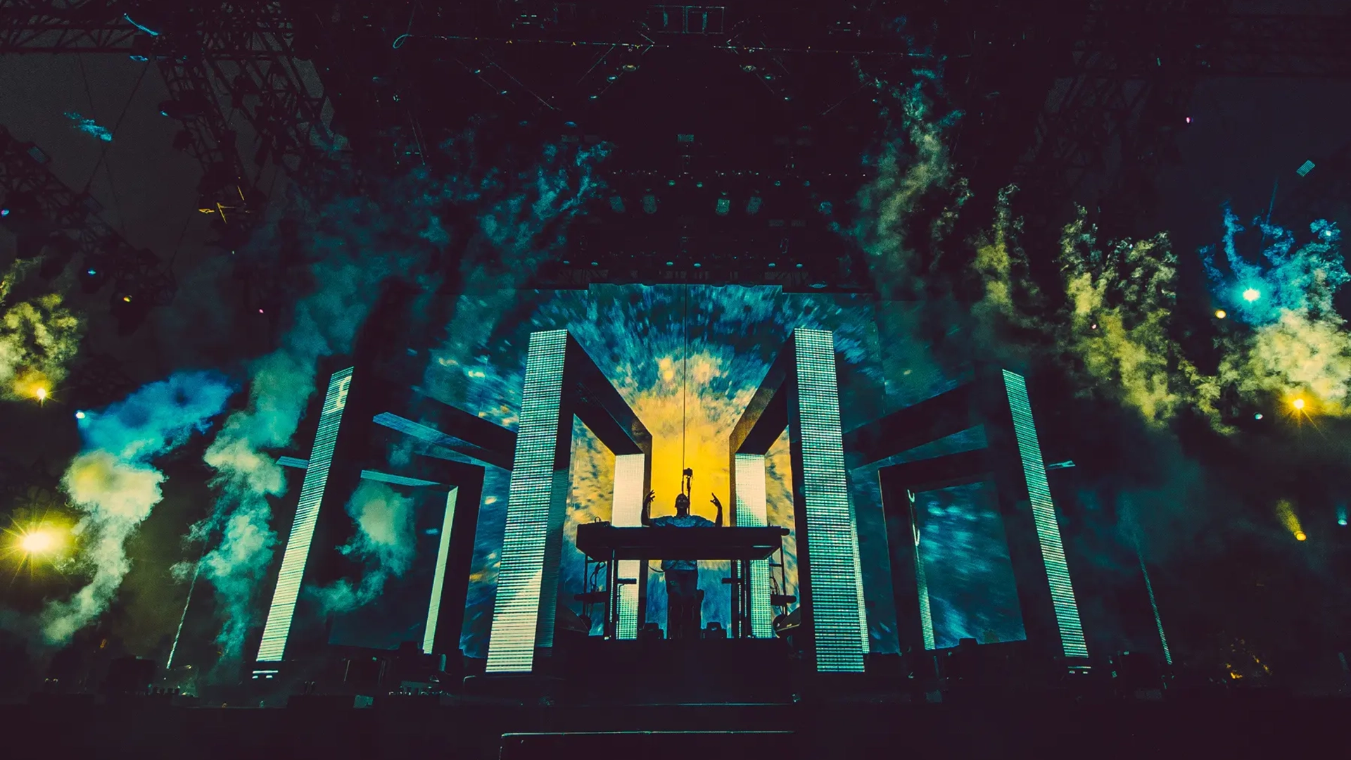 Kaskade performing live on stage