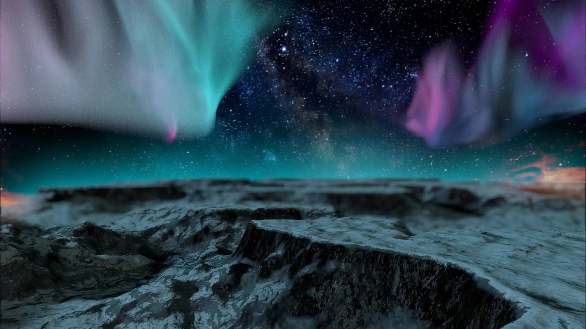 Seamlessly looping aurora terrain for Kaskade