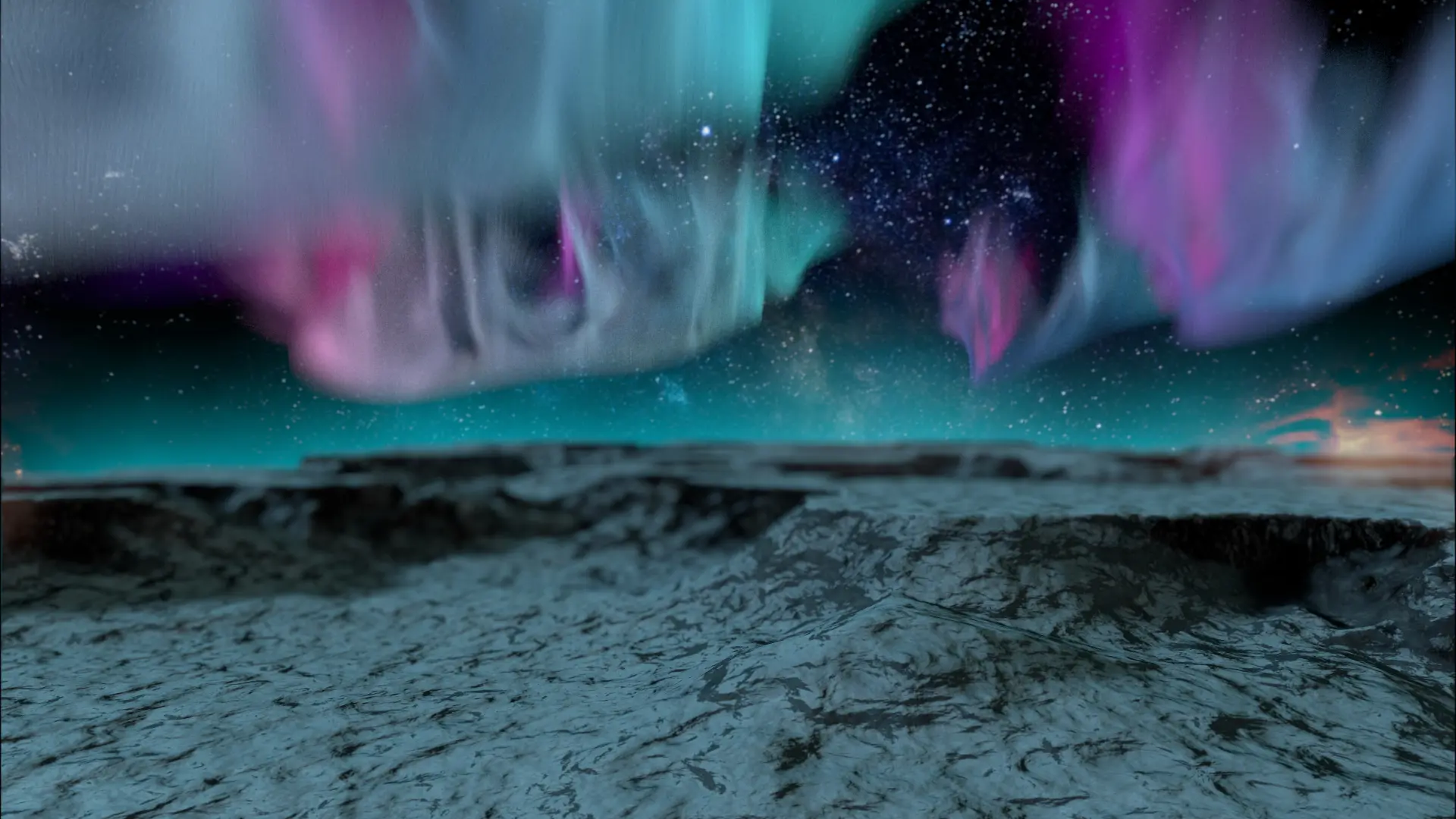 Seamlessly looping aurora terrain for Kaskade