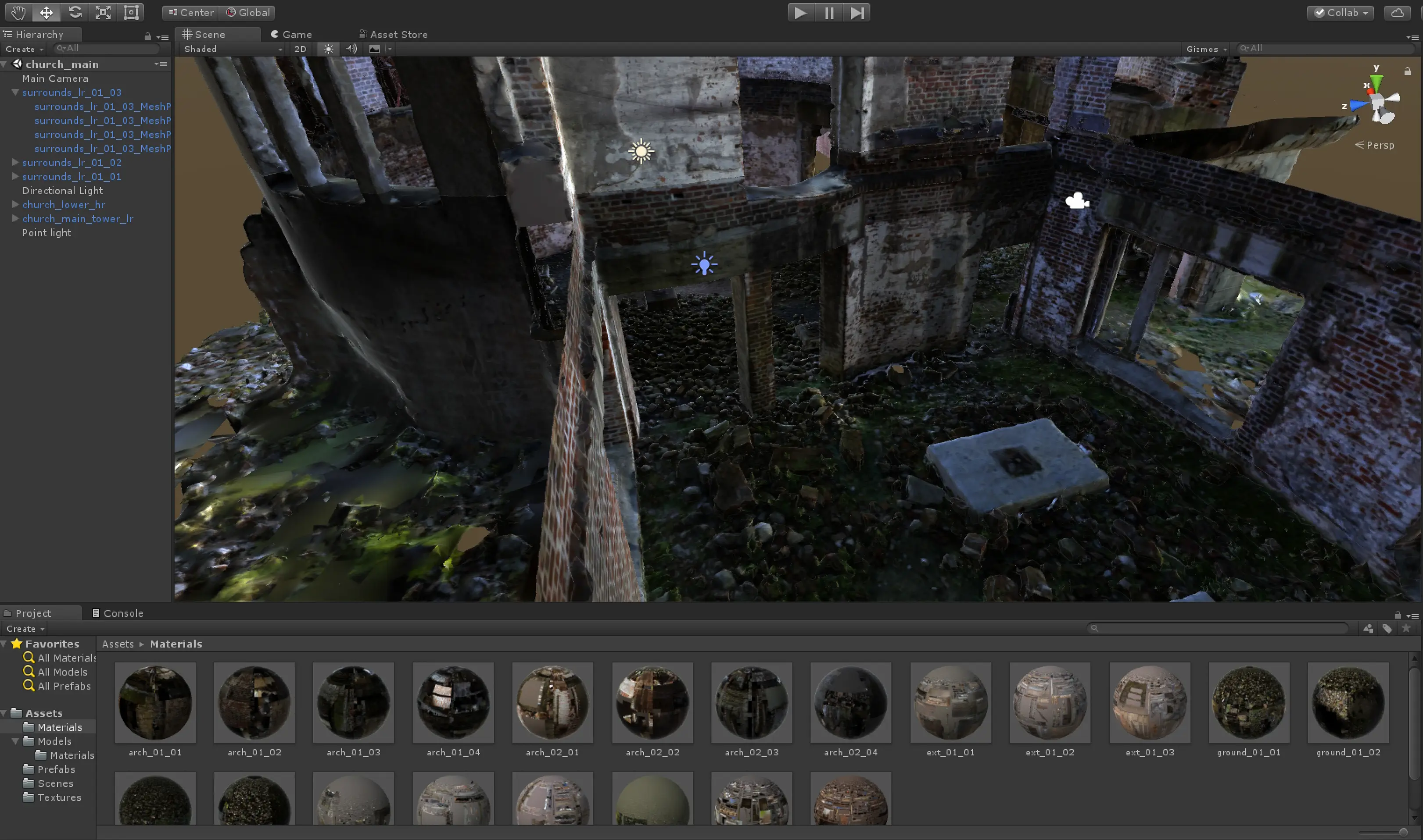 Detail of the scanned masonry in the real-time build